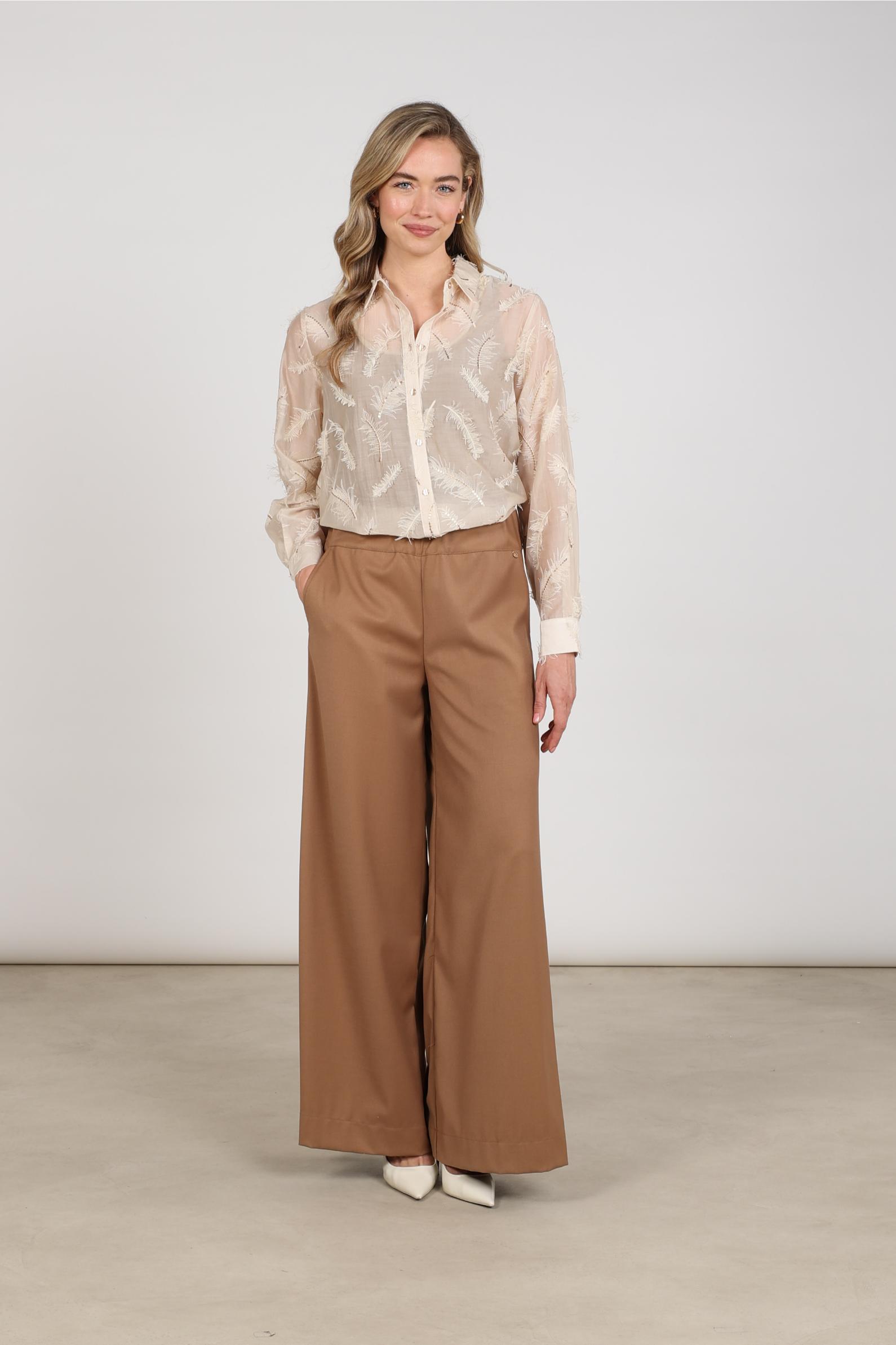 Aysha Blouse Feathers | Sand