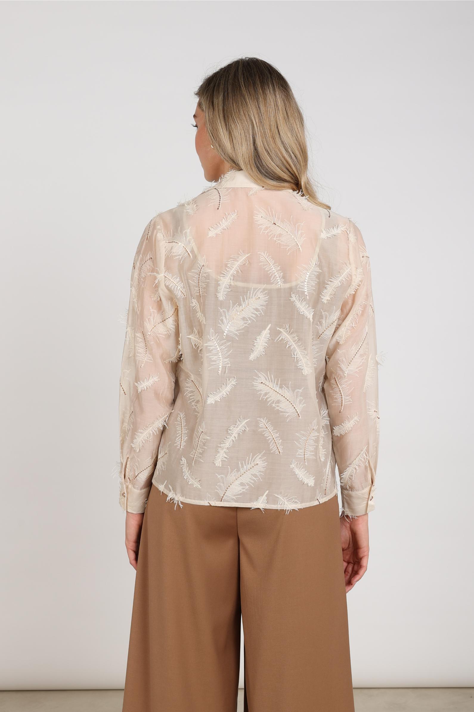 Aysha Blouse Feathers | Sand