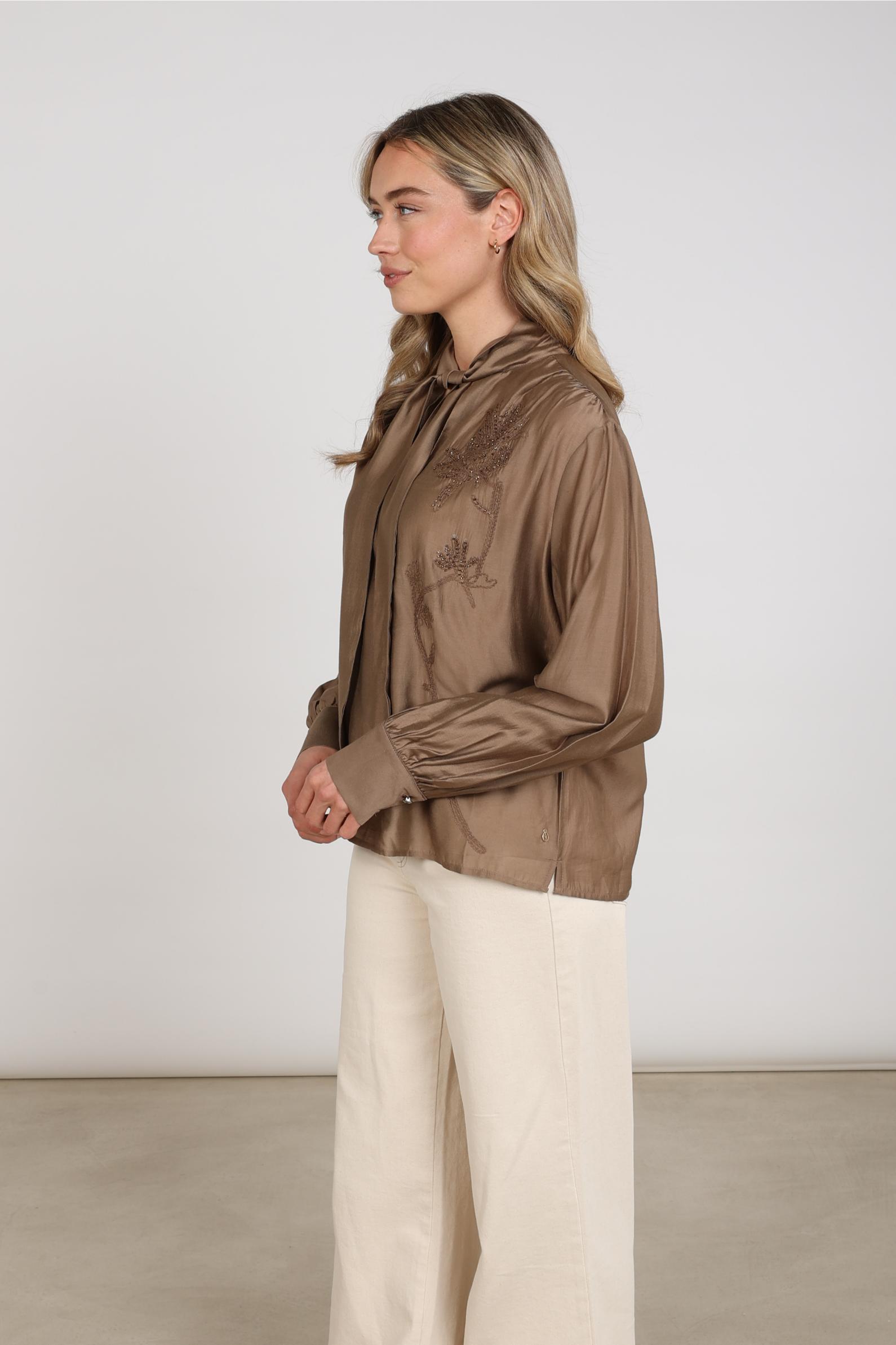 Angie Blouse Tie | Taupe