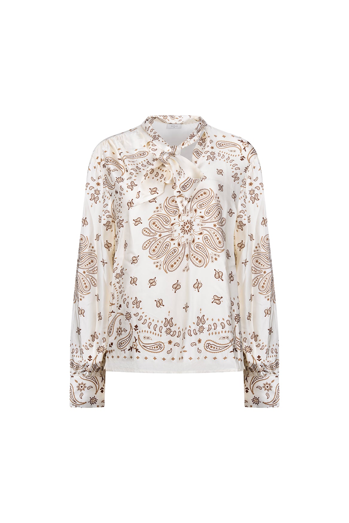 Angie Blouse Tie Paisley | Offwhite/Toffee