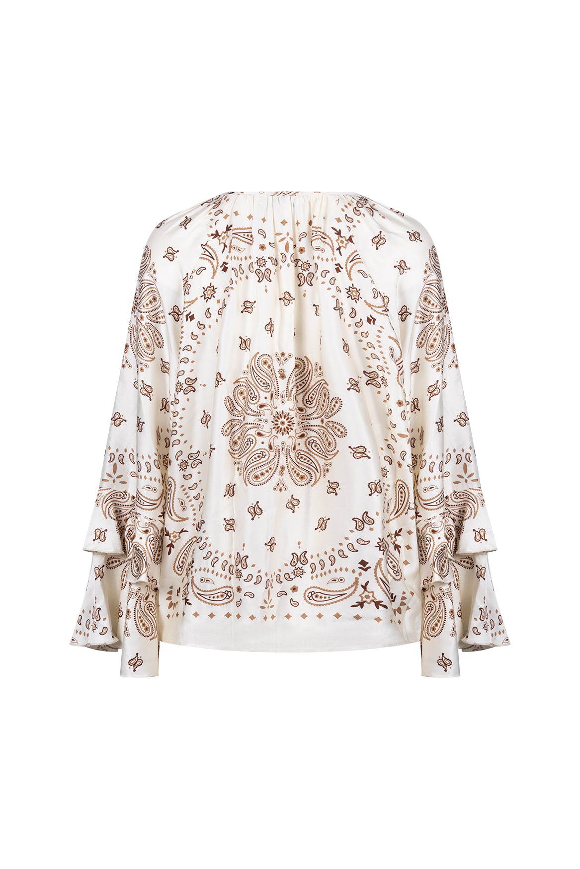 Asra Blouse Paisley | Offwhite/Toffee