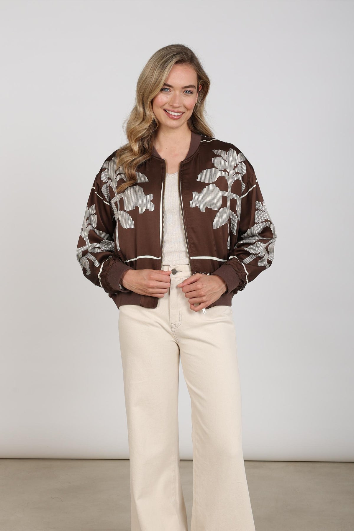Alexandra Blouse Tie Cross | Chocolate/Offwhite