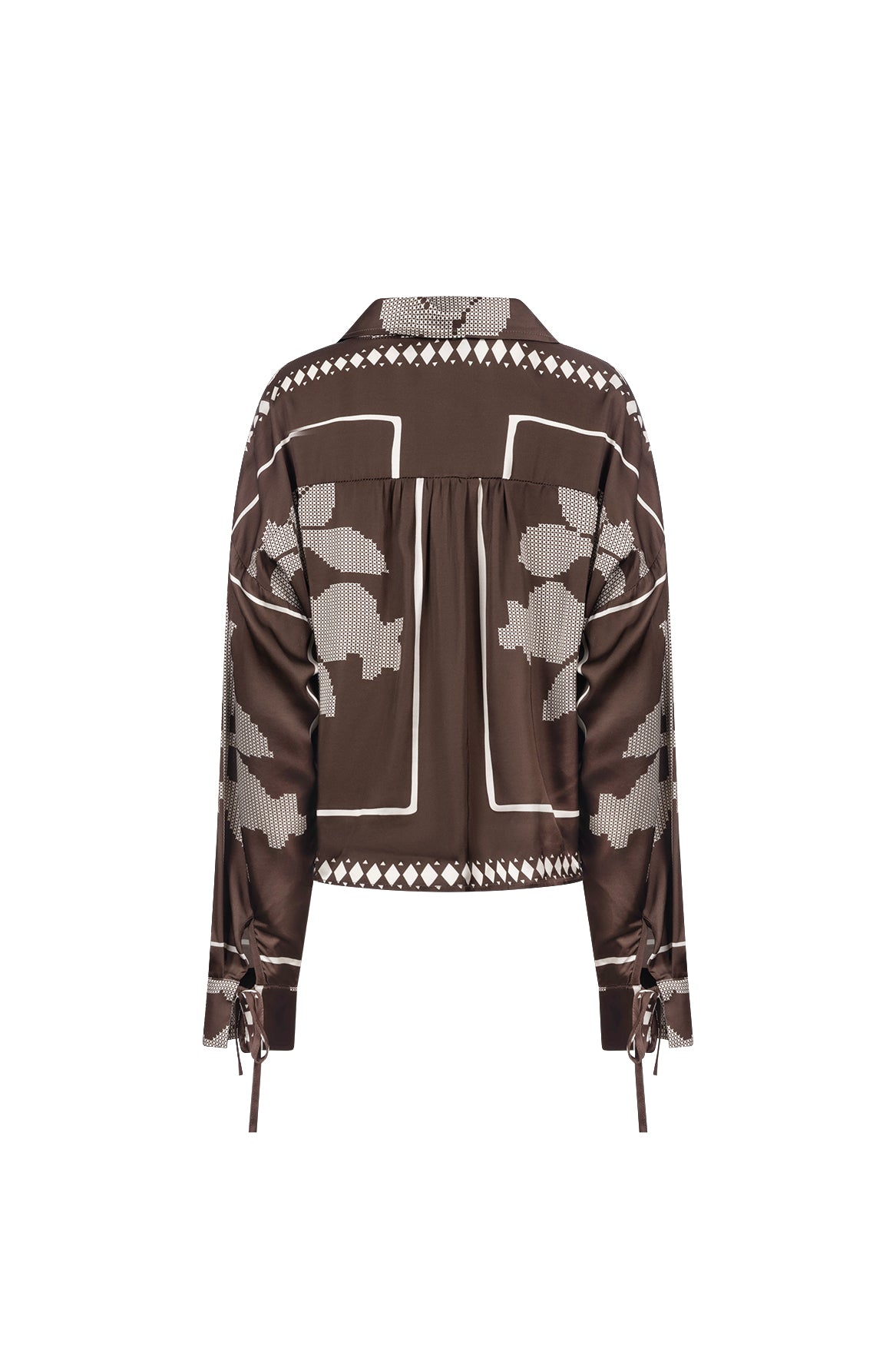 Bailey Blouse Cross | Chocolate/Offwhite
