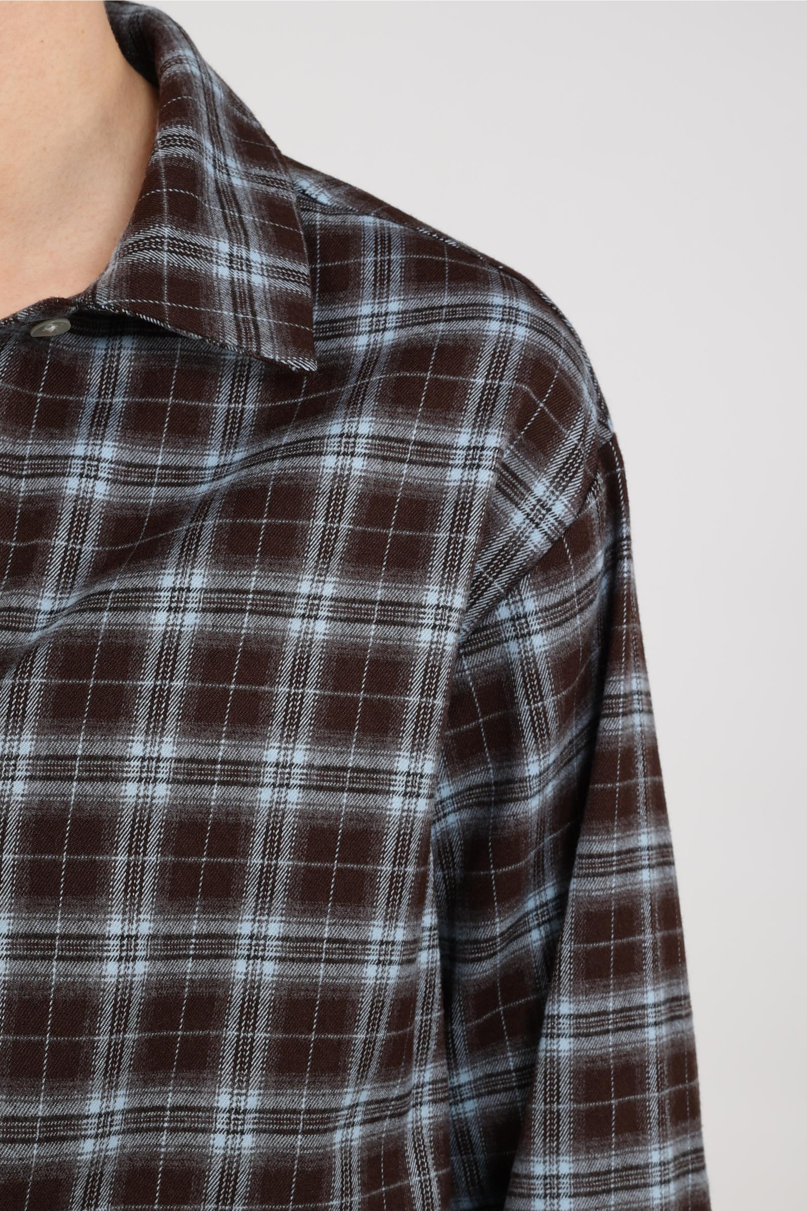 Newport Blouse Check | Chocolate/Sky