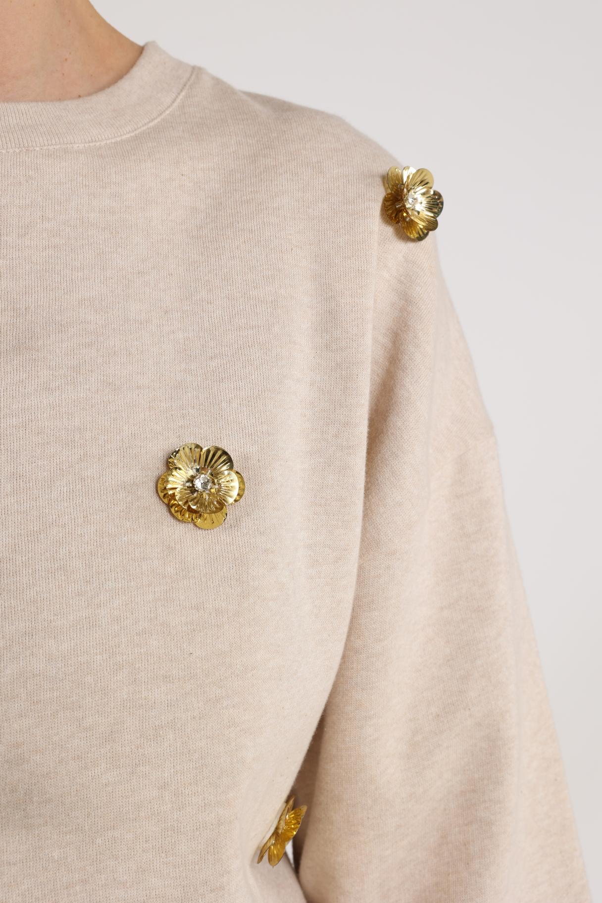 Beatriz Pullover Flower | Sand Melange