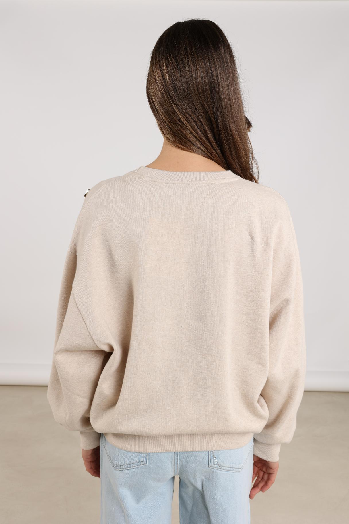 Beatriz Pullover Flower | Sand Melange