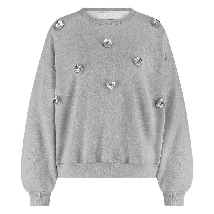 Beatriz Pullover Flower | Grey Melange