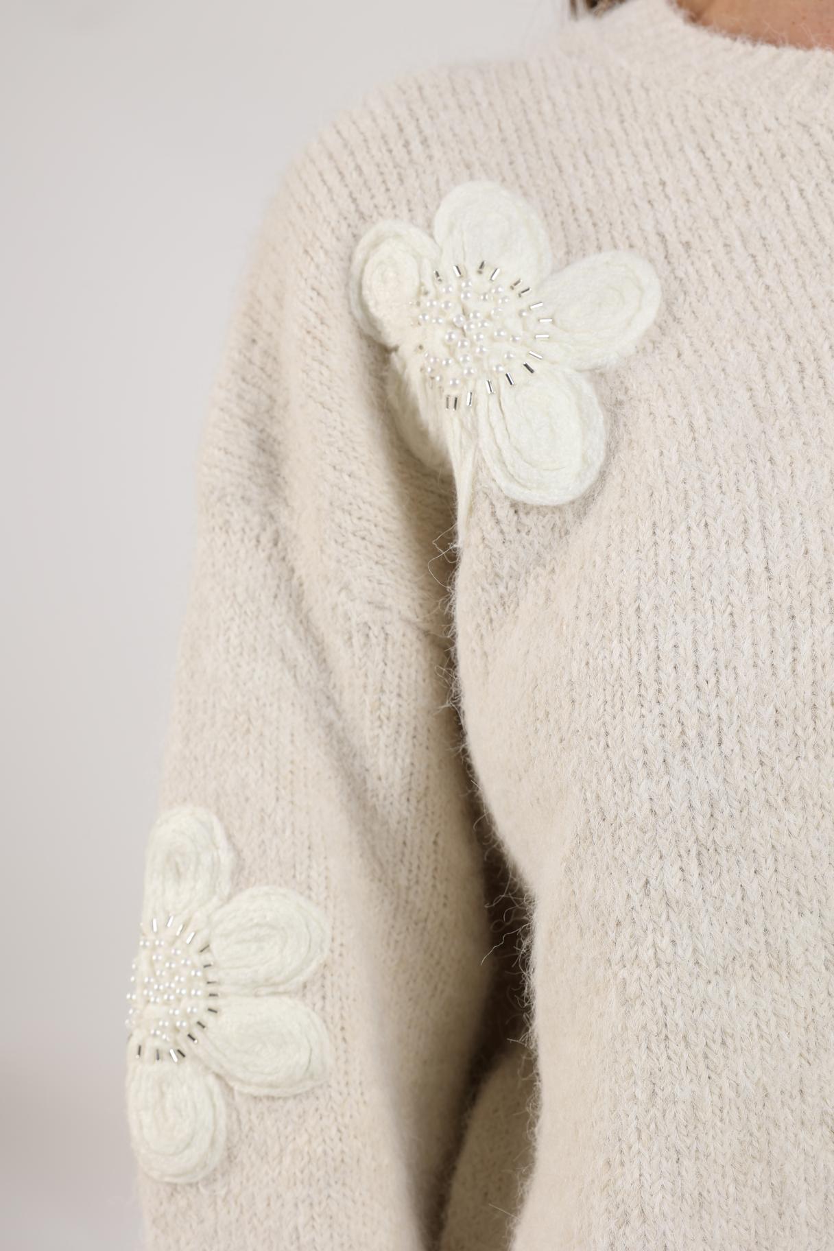 Chiaca Pullover Flower | Off White