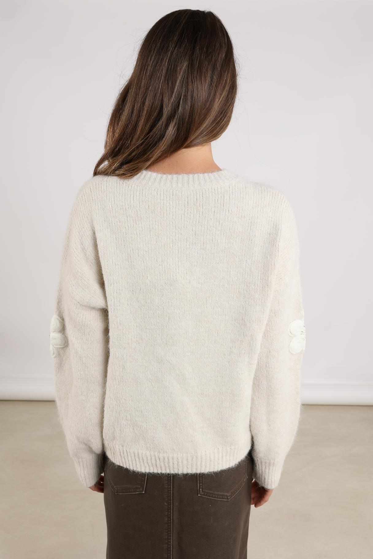 Chiaca Pullover Flower | Off White