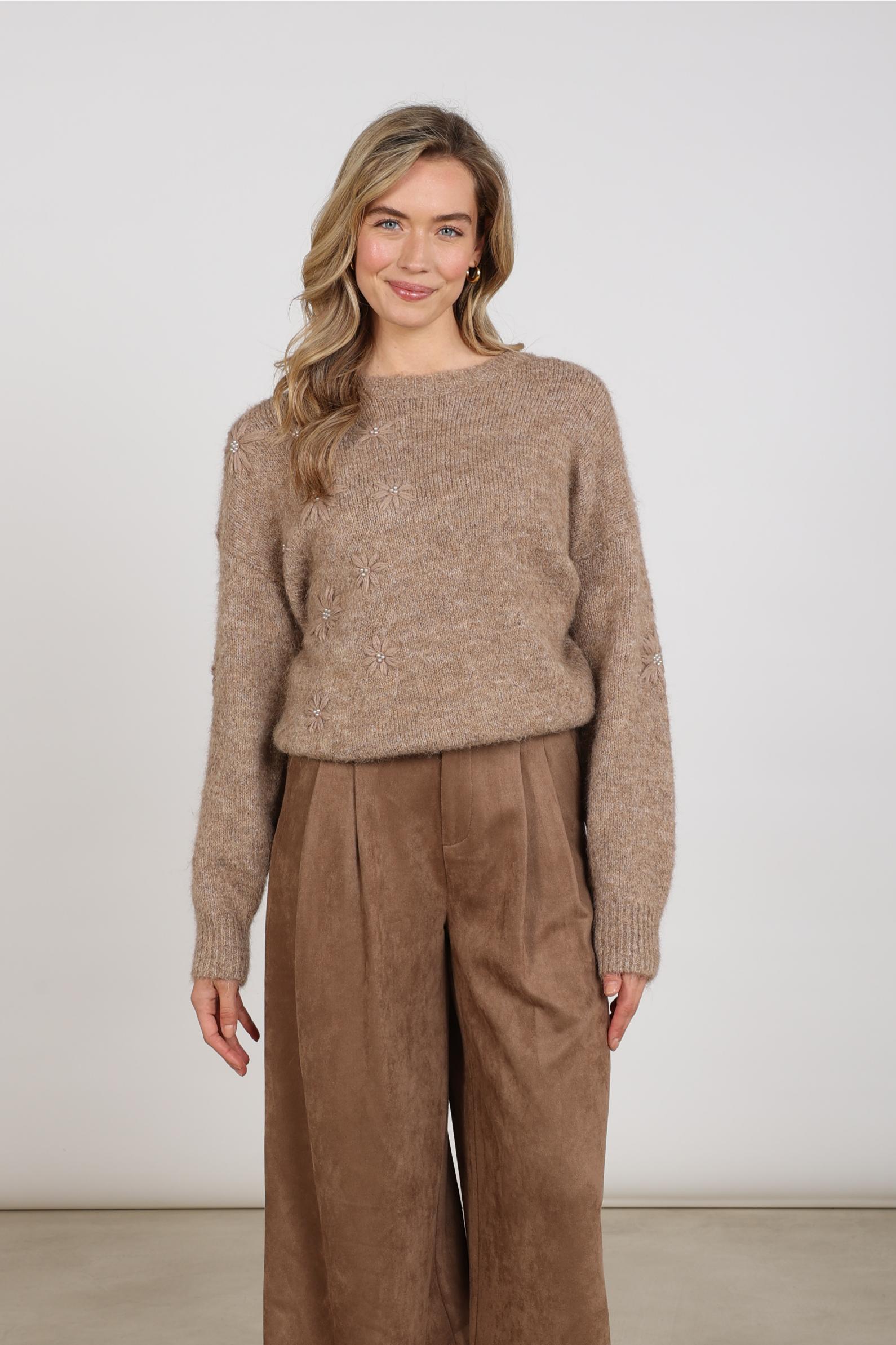 Konstanza Pullover Flower | Taupe