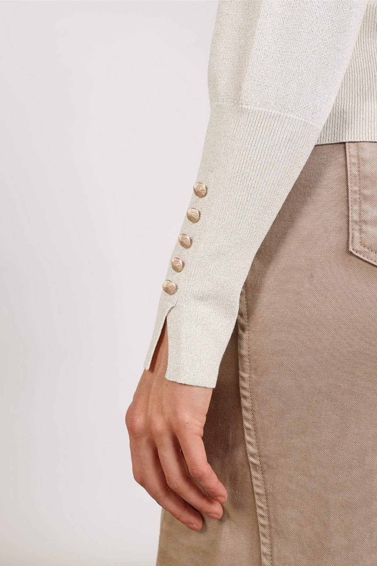 Sylvia Pullover Lurex | Sand