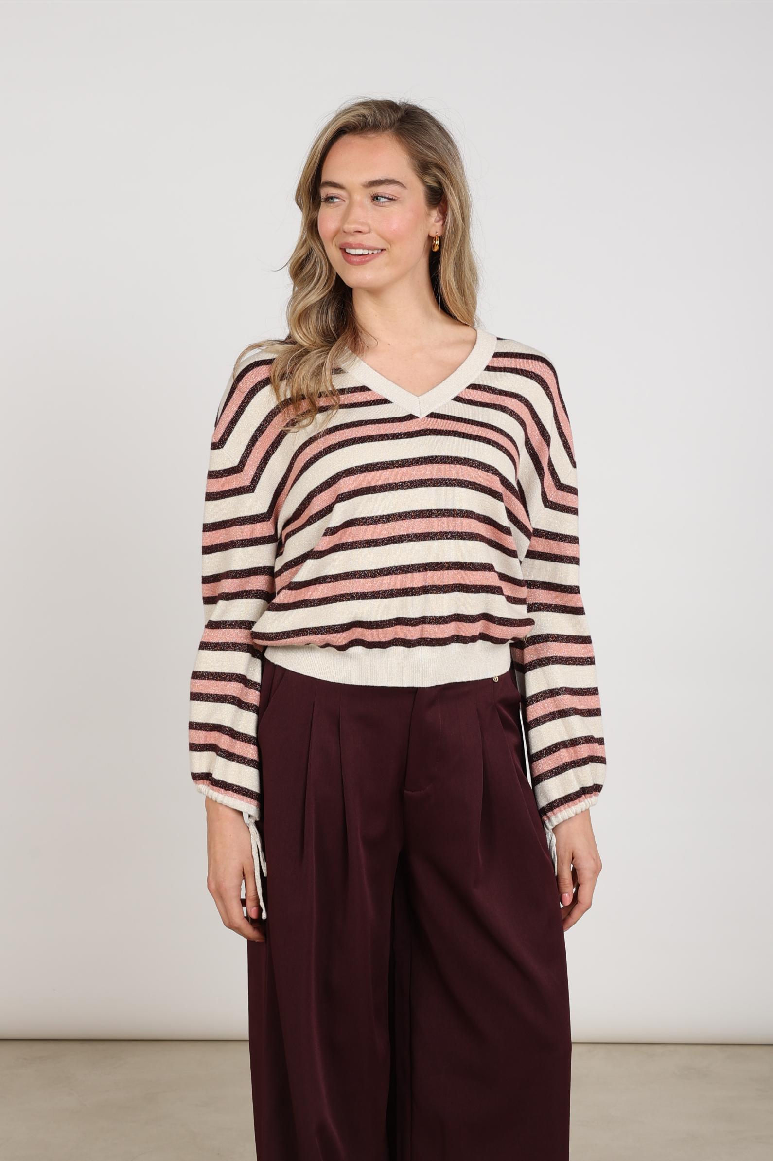 Kim Pullover Stripe | Sand/Rose