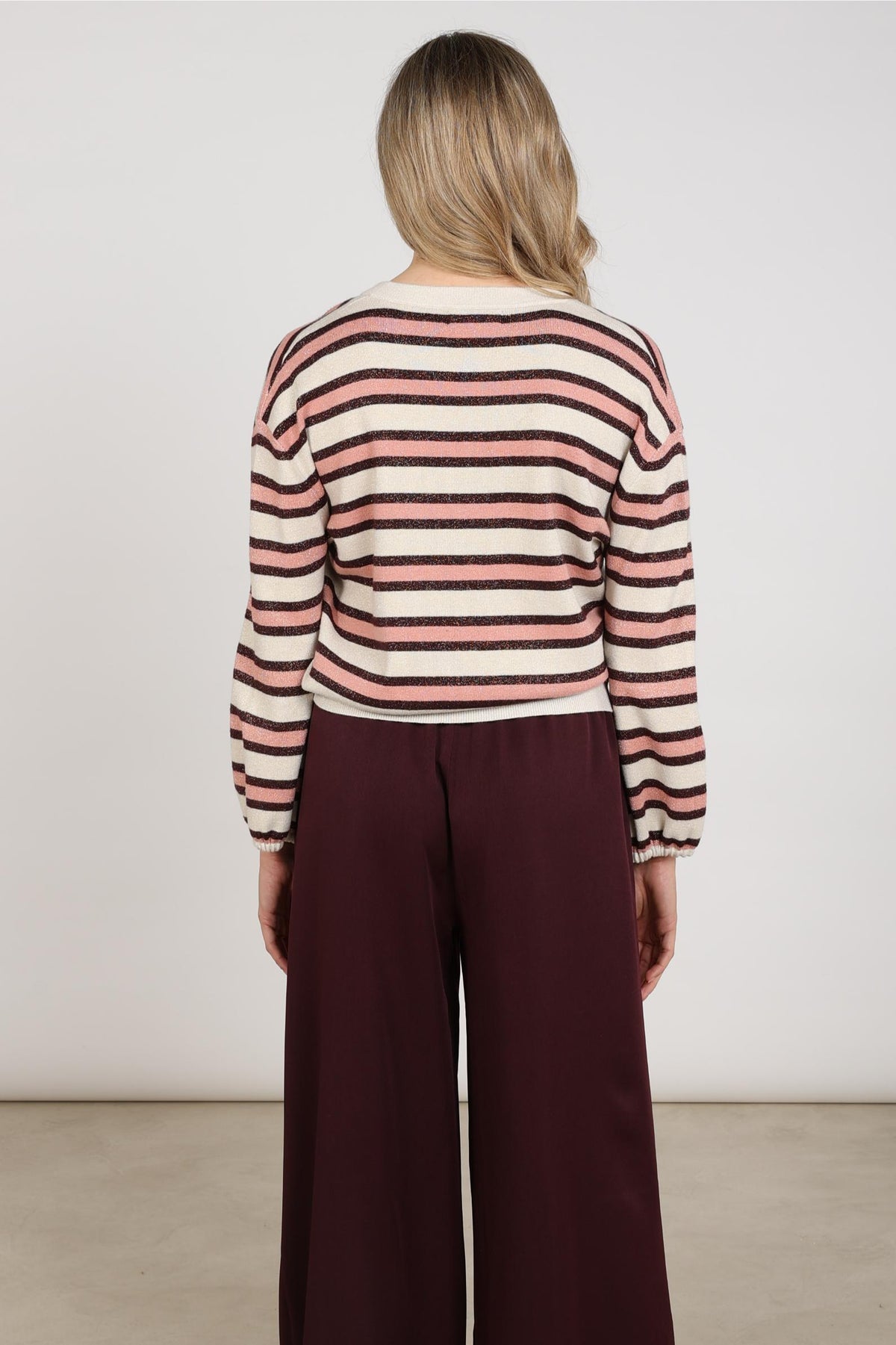 Kim Pullover Stripe | Sand/Rose