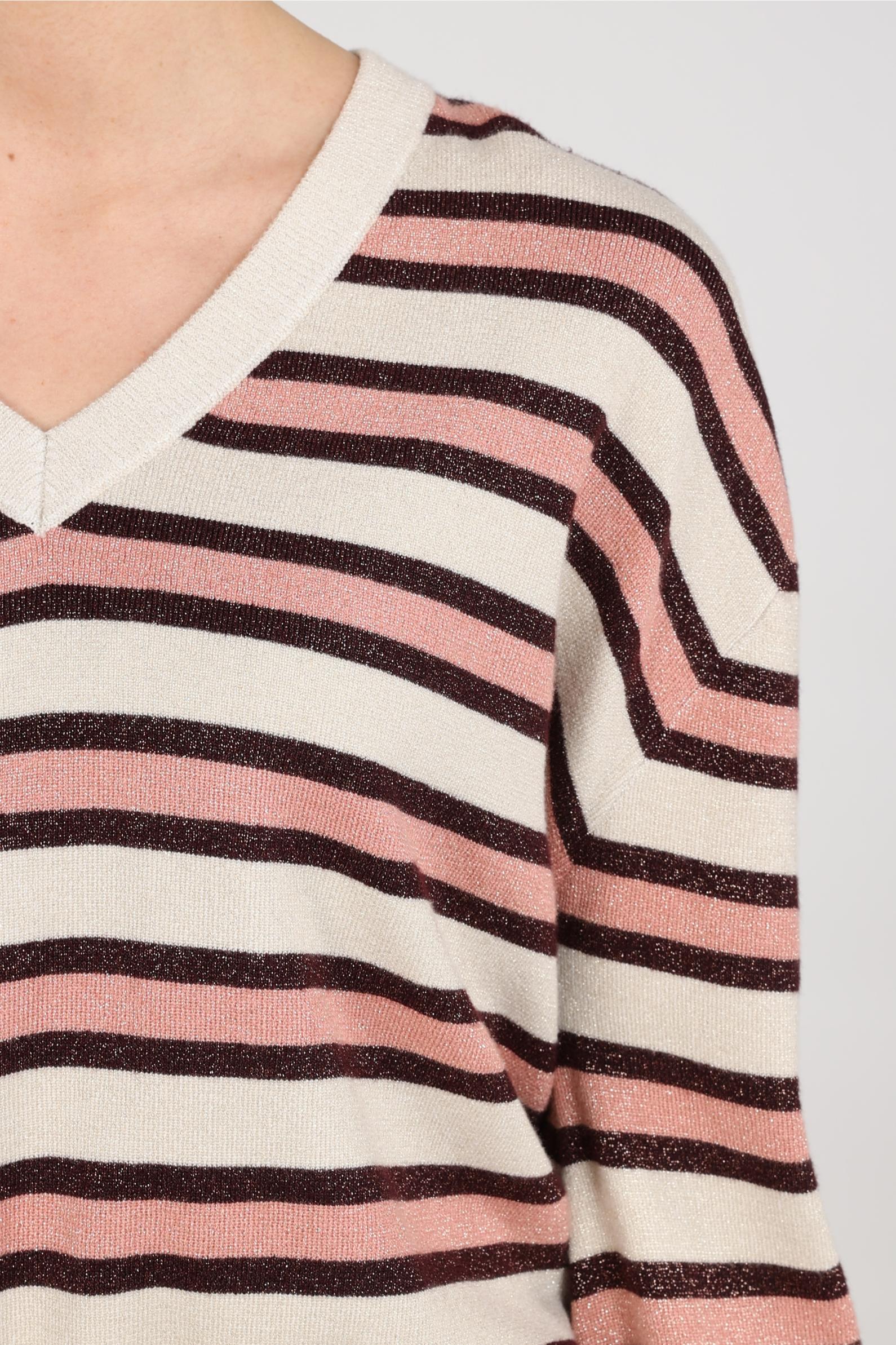Kim Pullover Stripe | Sand/Rose