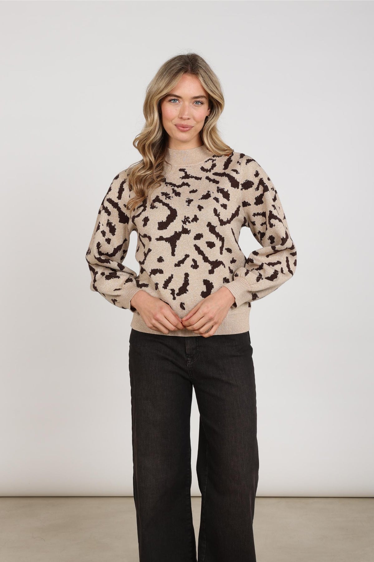 Kenty Pullover Print | Sand/Chocolate