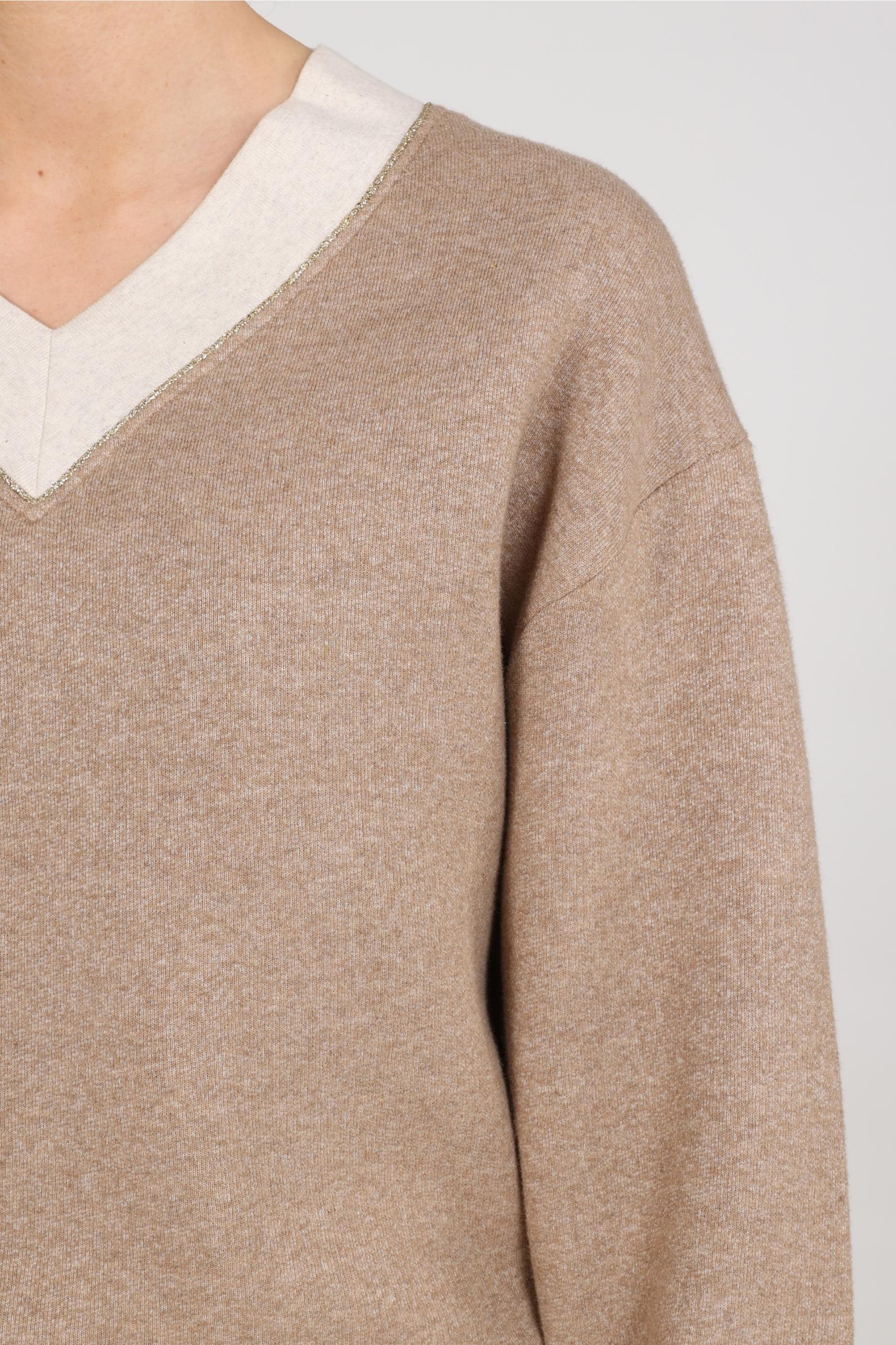 Odelia Pullover V-neck | Taupe
