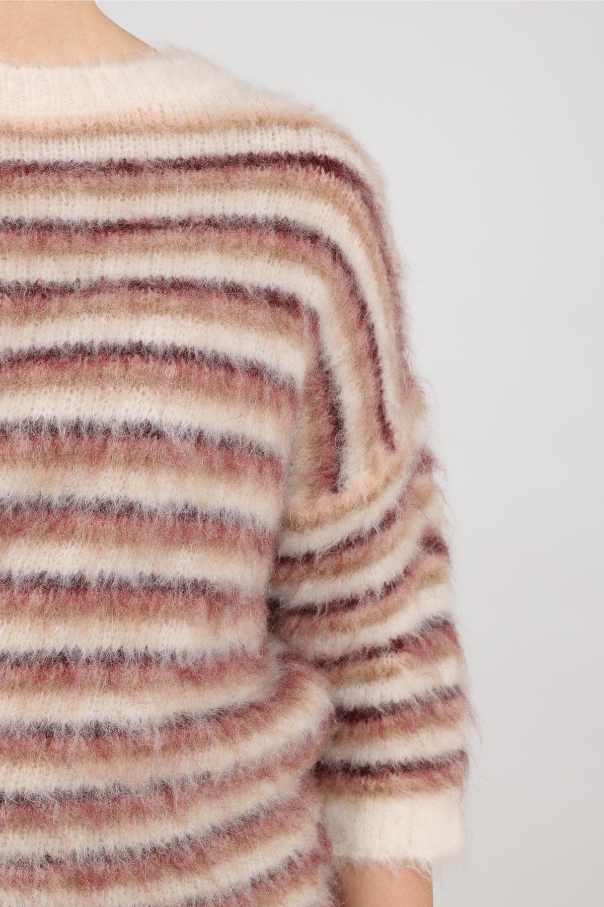 Lucia Pullover Streifen | Offwhite/Rosé