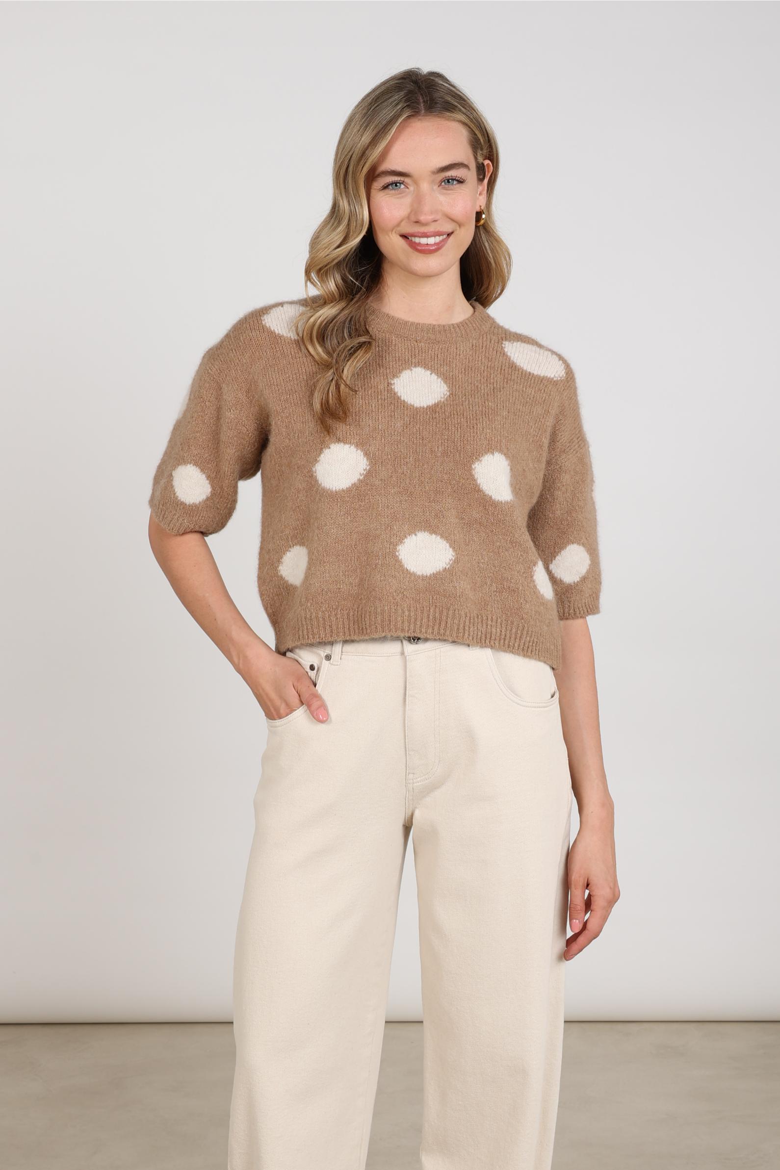 Lara Pullover Dots | Taupe