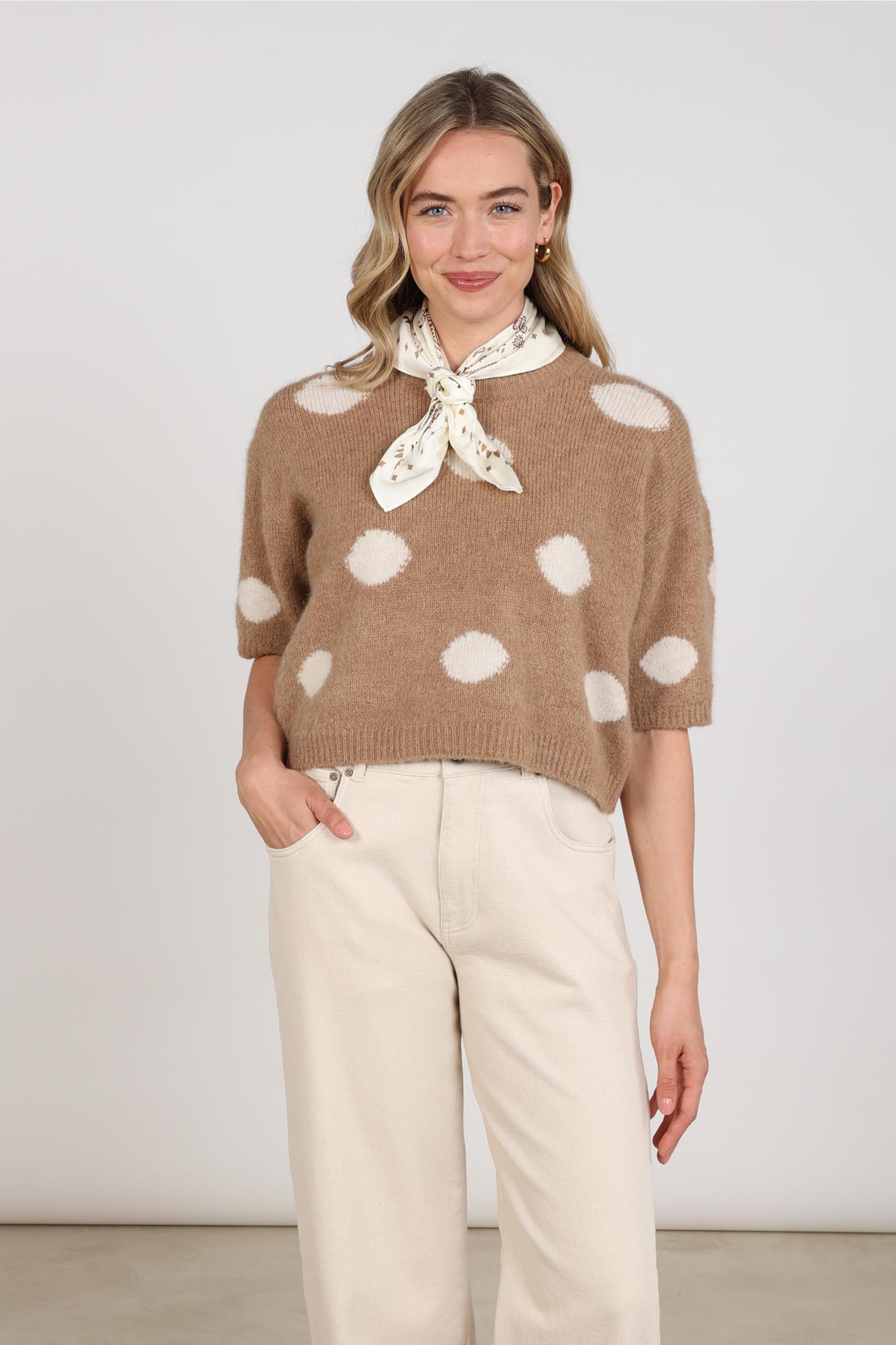 Lara Pullover Dots | Taupe