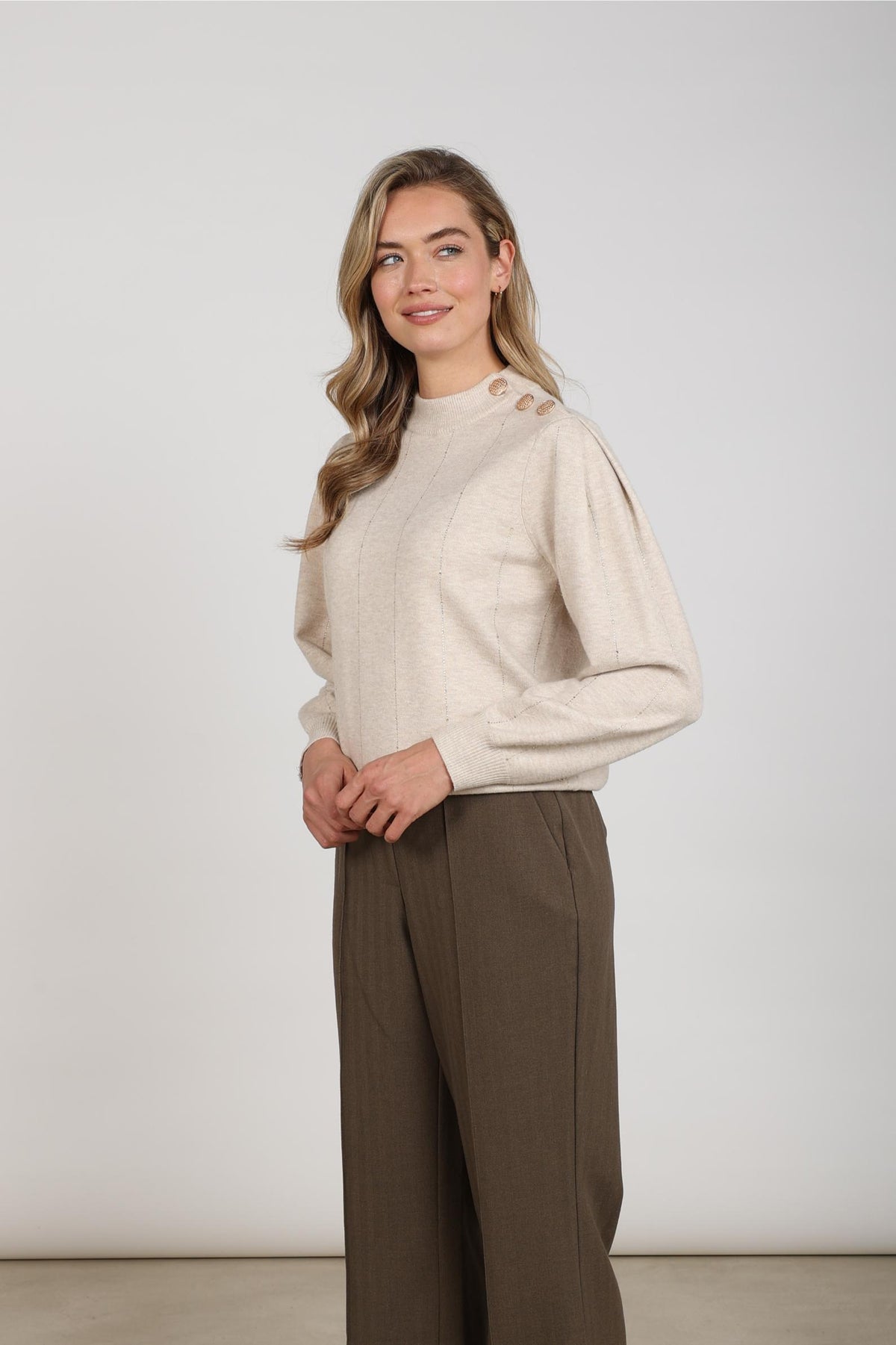 Molly Pullover Strass | Sand Melange