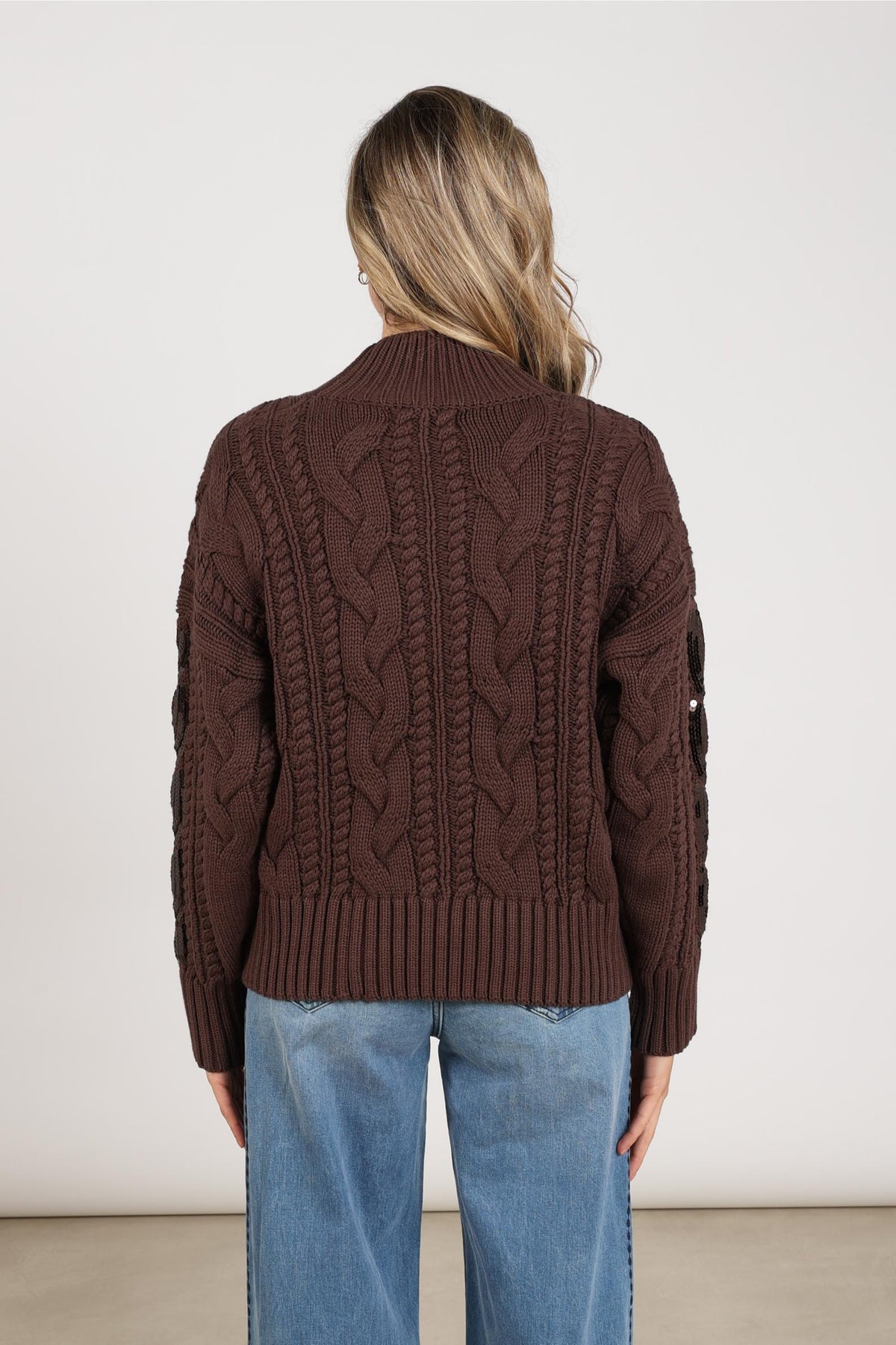 Megan Pullover Paillet | Chocolate