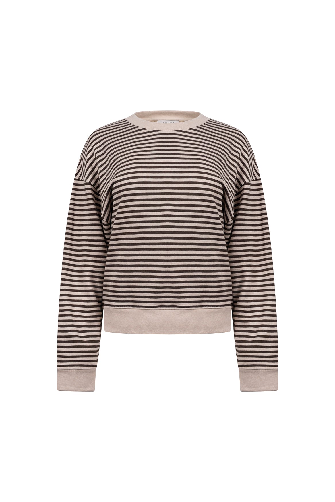 Nelly Pullover gestreift | Sand Melange/Schokolade