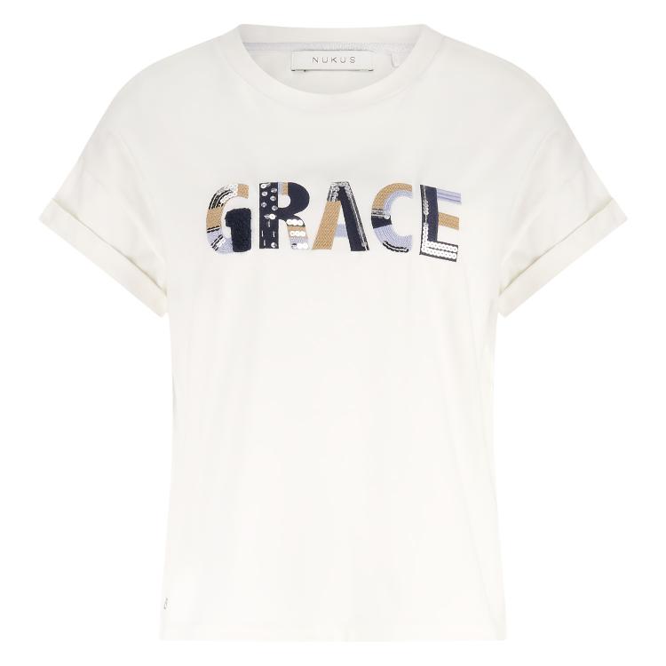 Grace Shirt Oneck | Offwhite/Navy