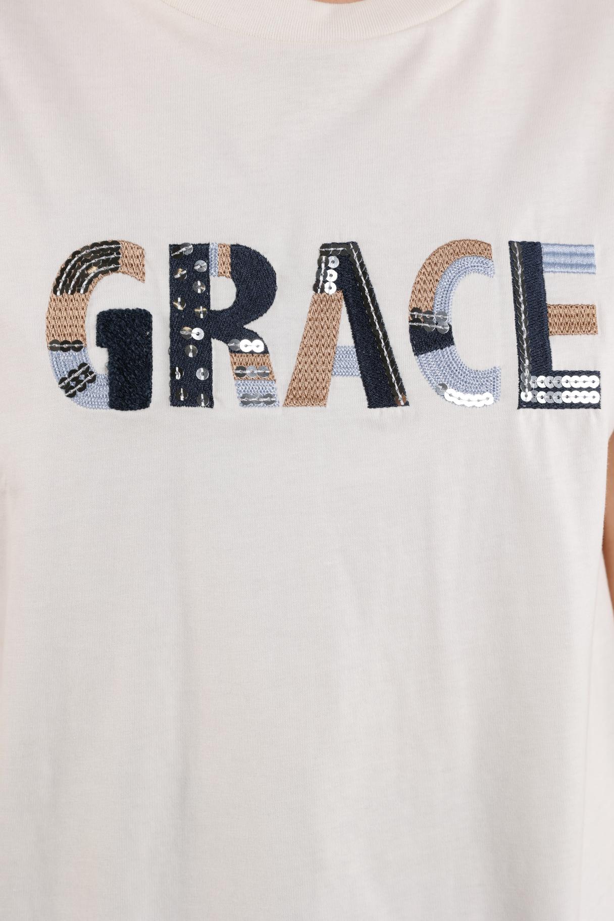 Grace Shirt Oneck | Offwhite/Navy