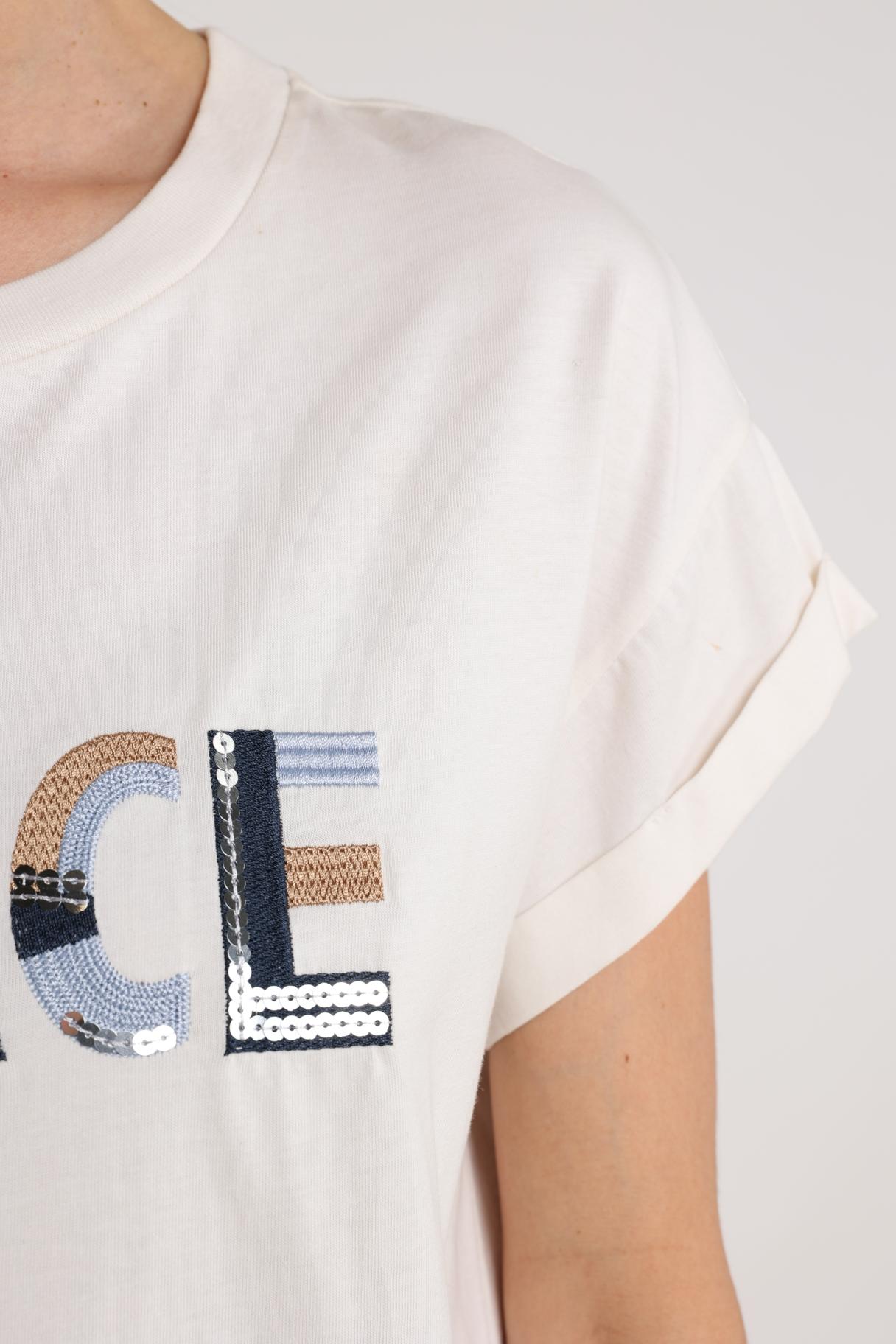 Grace Shirt Oneck | Offwhite/Navy
