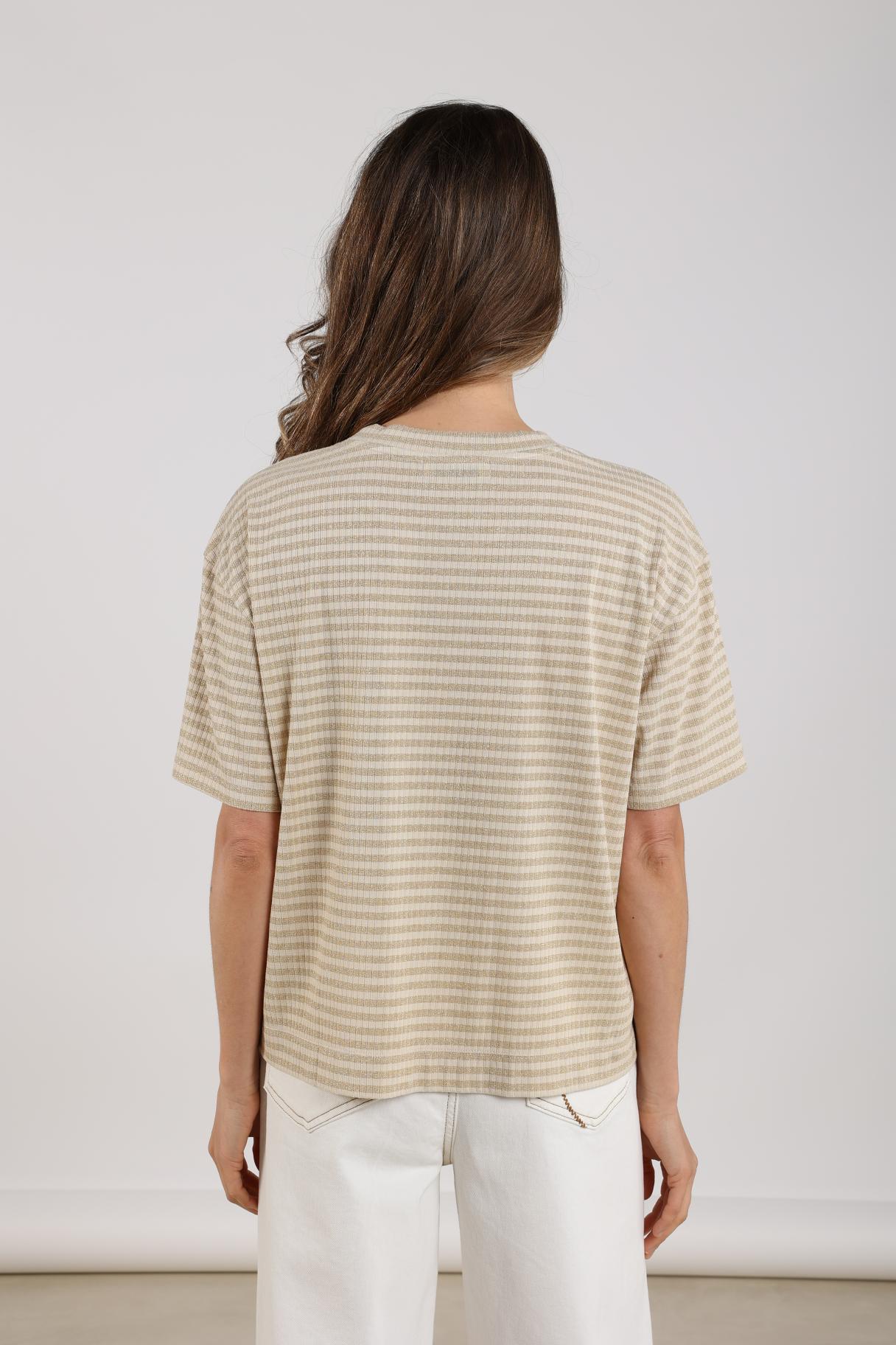 Jaine Shirt Stripe | Sand/ Gold