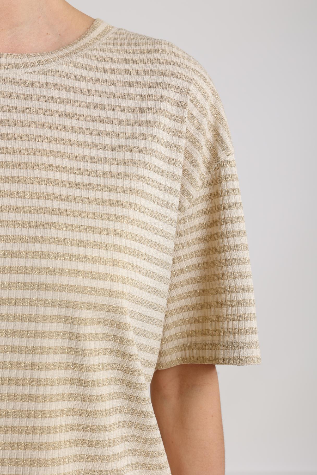 Jaine Shirt Stripe | Sand/ Gold
