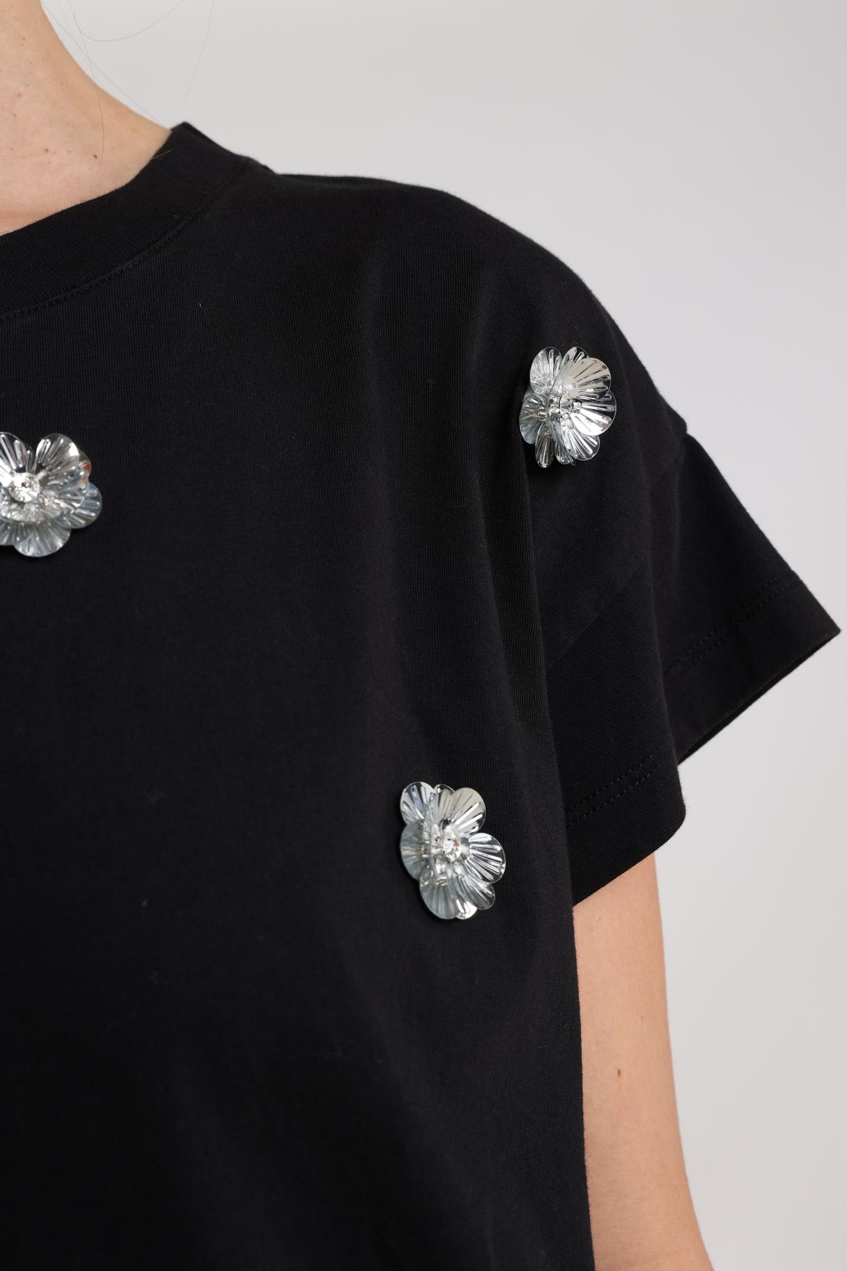 Pearly Shirt Flower | Black