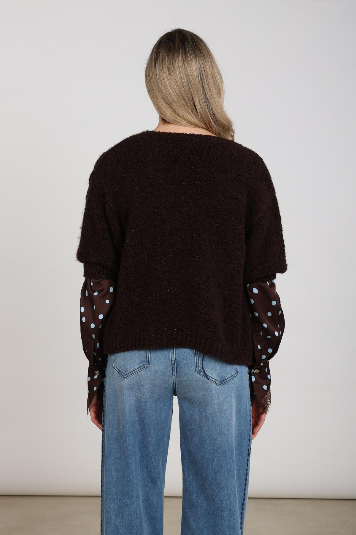 Jip Cardigan Lurex | Chocolate