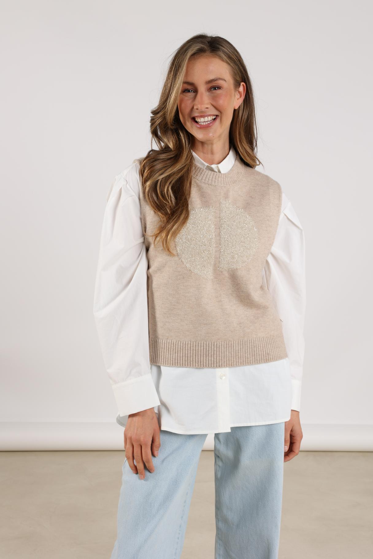 Intarsia Spencer | Sand