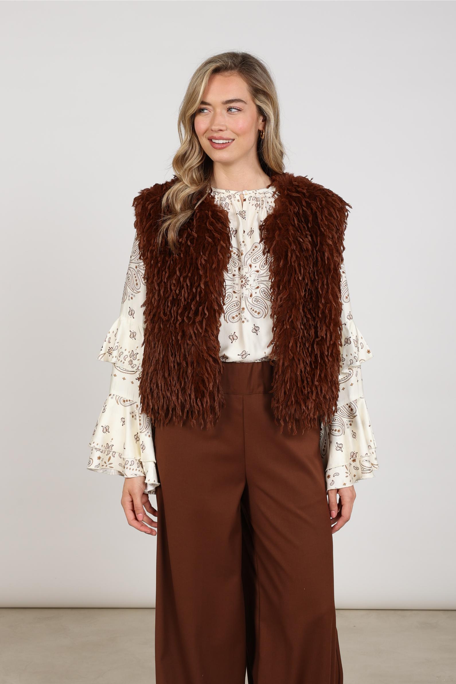 Mila Gilet Feather | Espresso