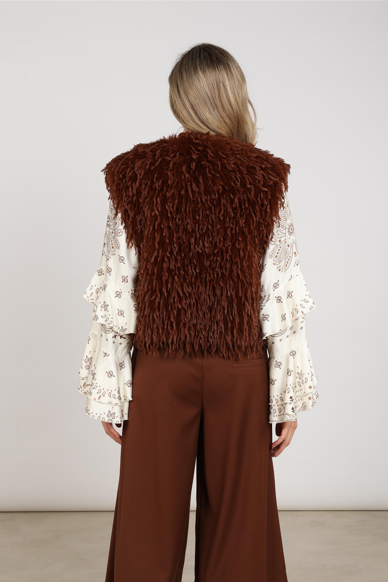 Mila Gilet Feather | Espresso