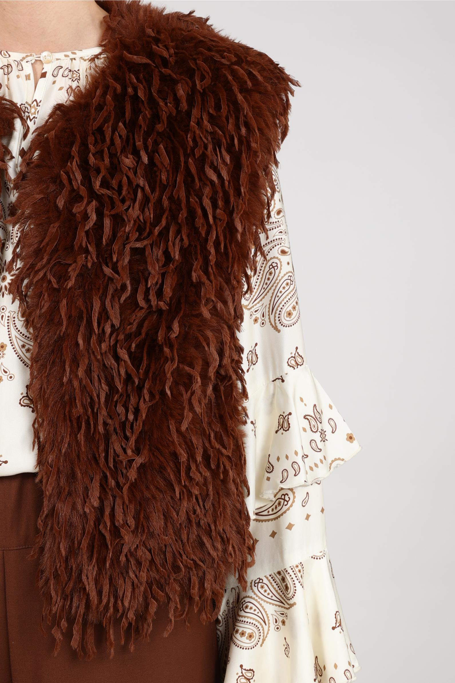 Mila Gilet Feather | Espresso