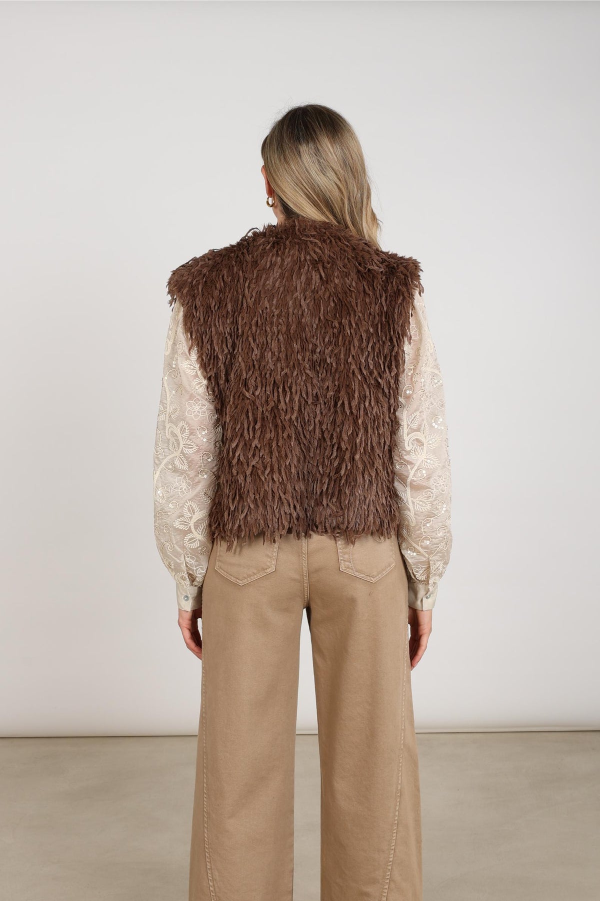 Mila Gilet Feather | Taupe