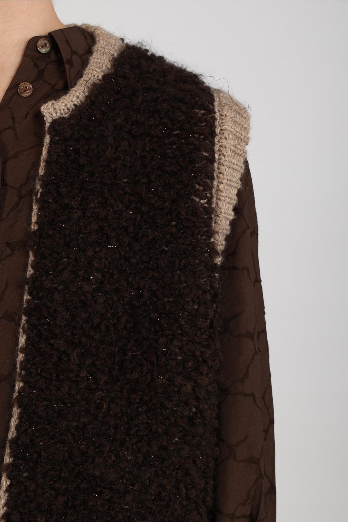 Lana Gilet | Chocolate/Taupe