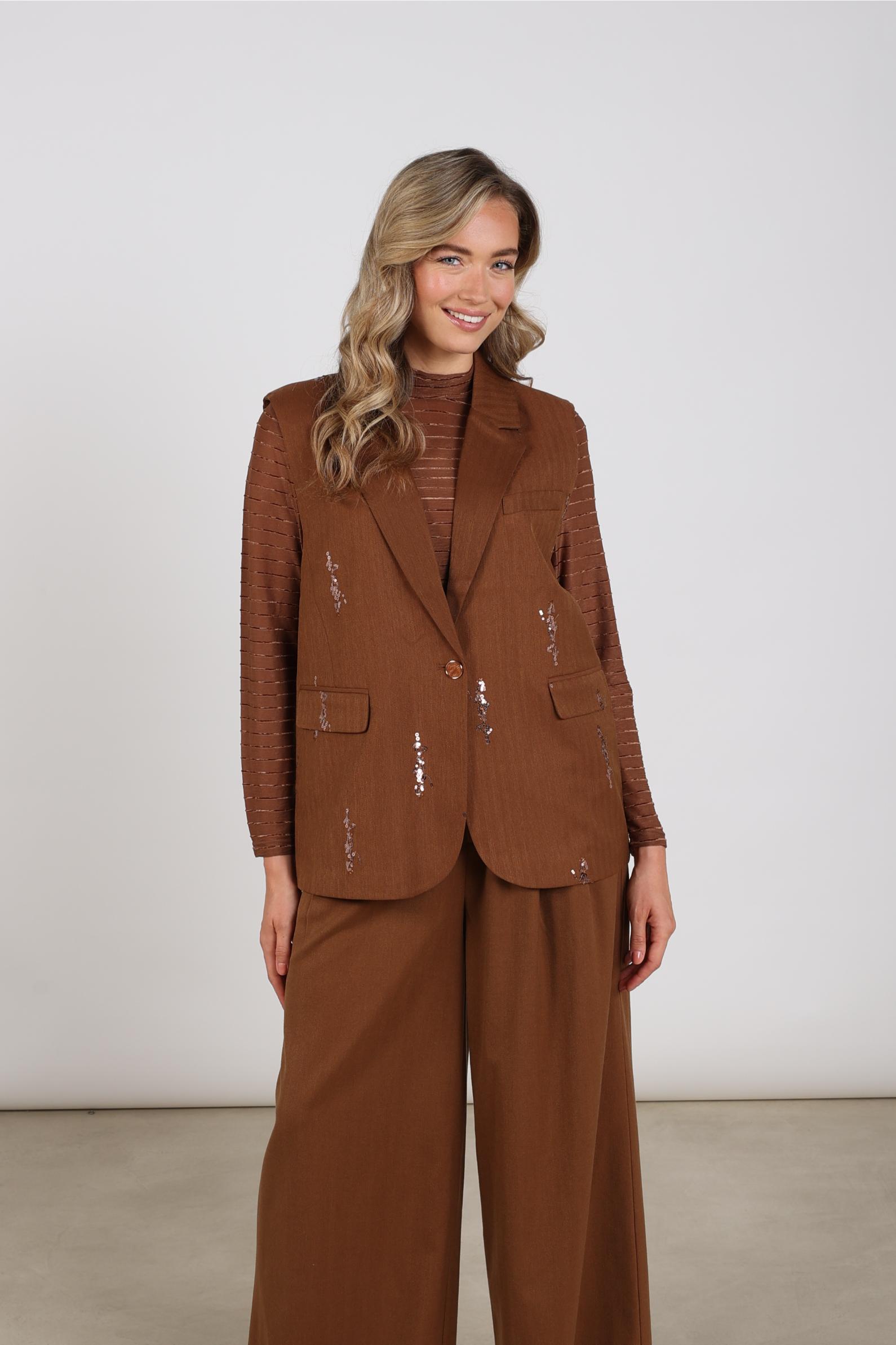 Chlo Gilet Paillet | Espresso