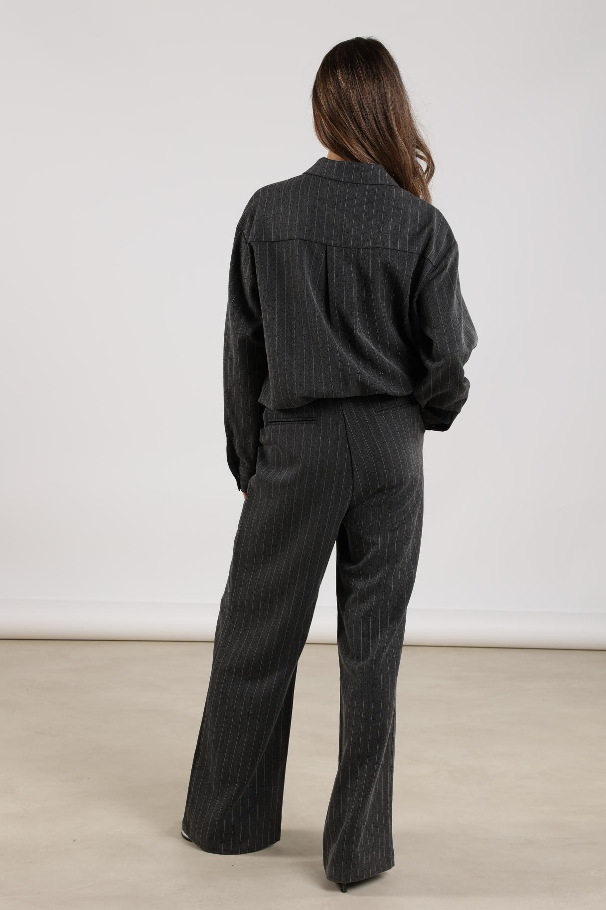 Fenna Pants Stripe Strass | Antracite