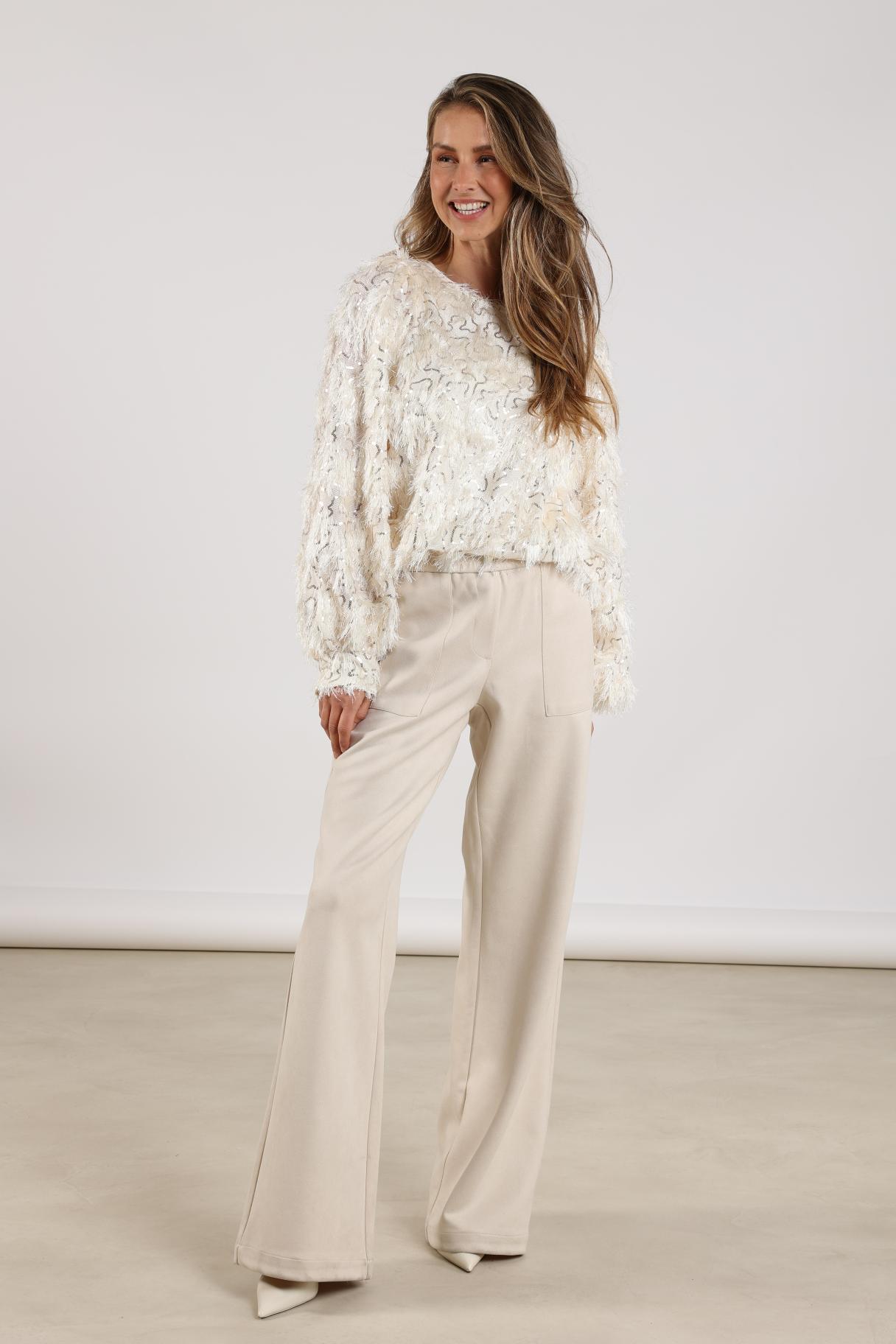 Trix Pants Suedine | Off White