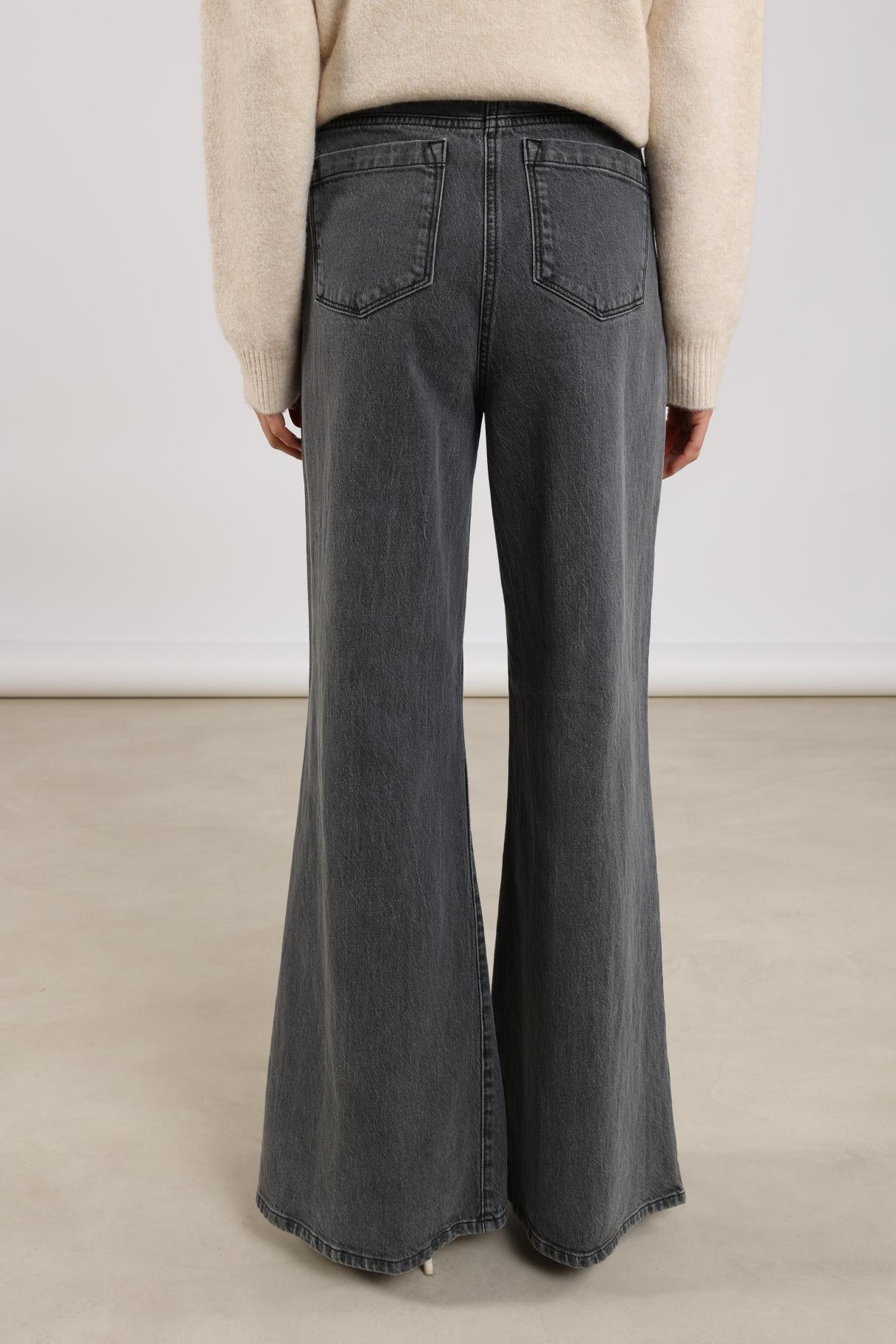 Ruby Pants Denim Studs | Grey Denim