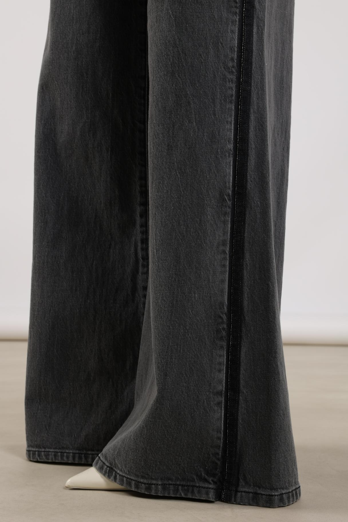 Ruby Pants Denim Studs | Grey Denim