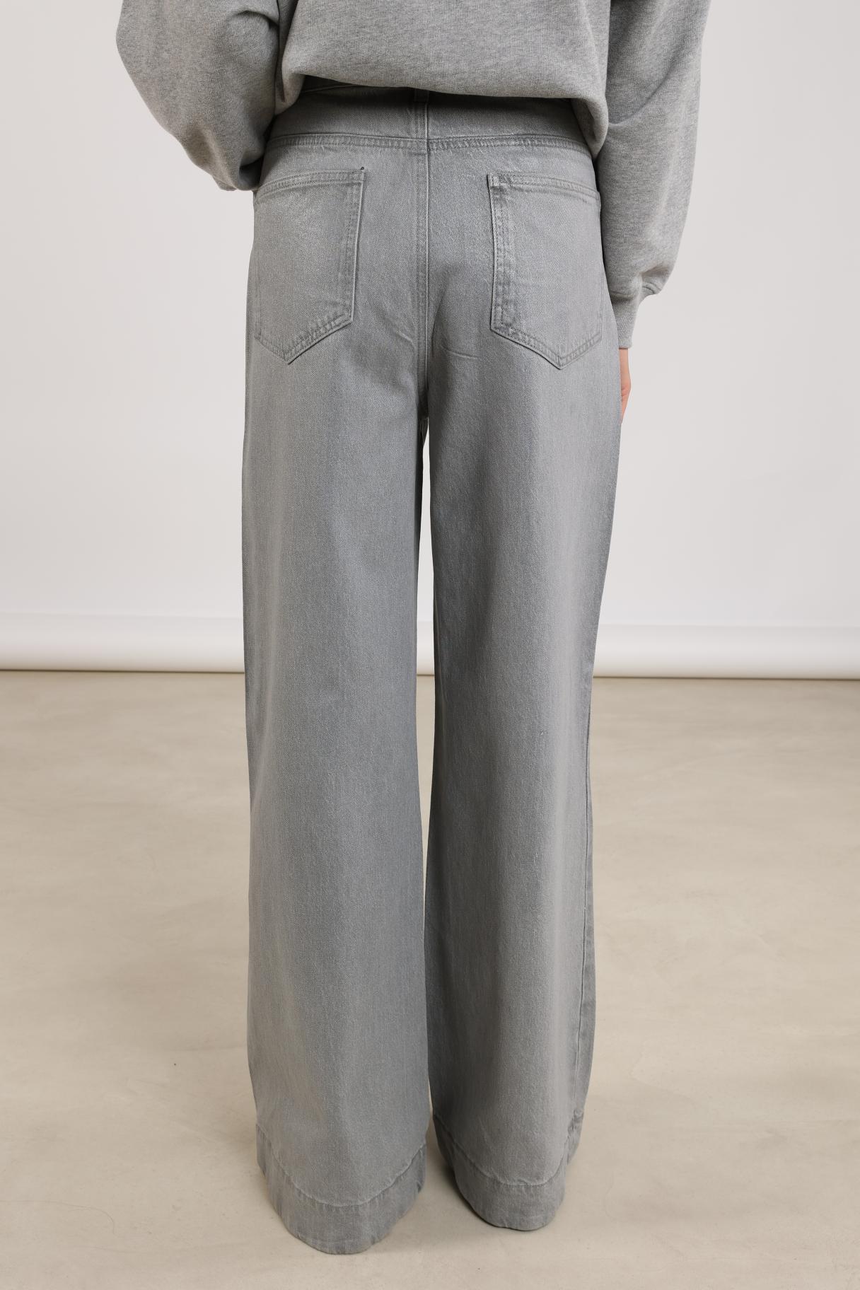 Abby Pants Denim Coating | Light grey