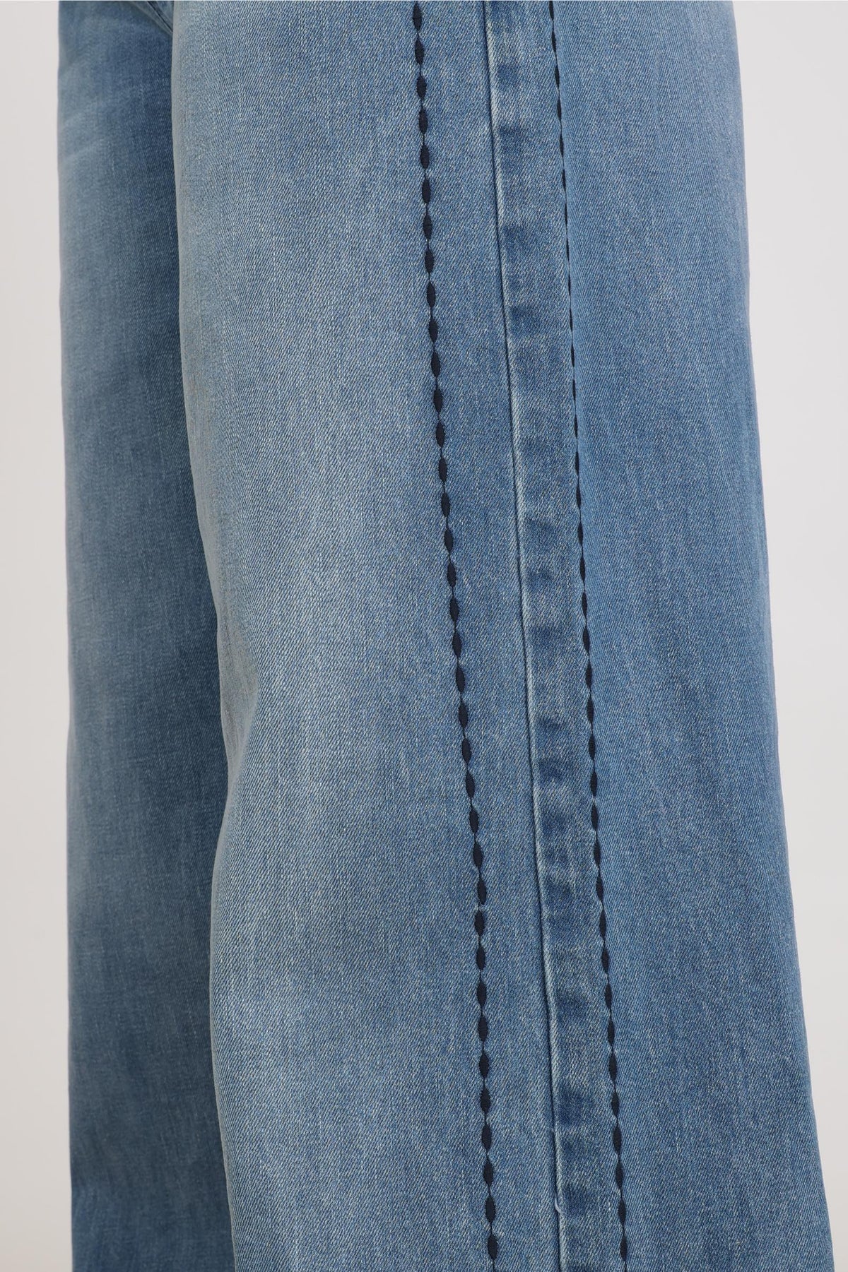 Stevi Pants Embroidery | Blue Denim