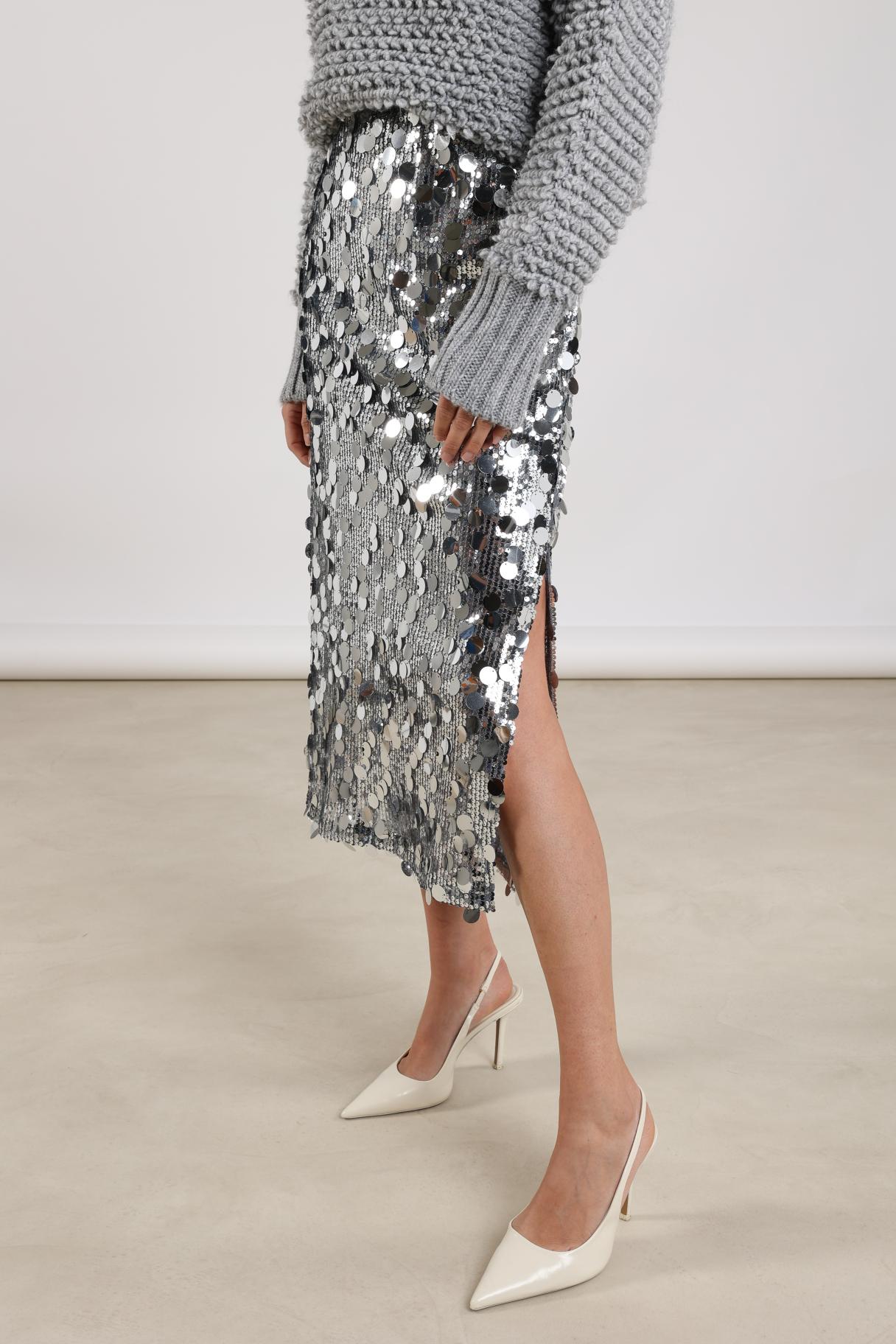 Bella Skirt Paillet | Silver