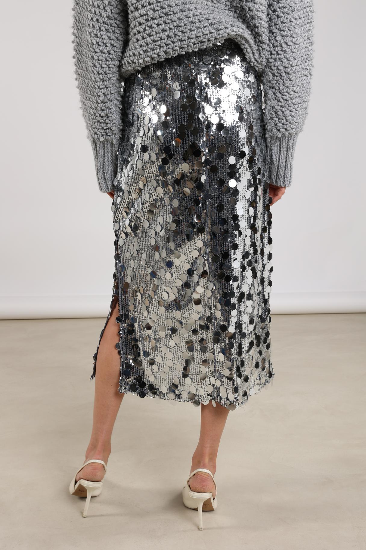 Bella Skirt Paillet | Silver