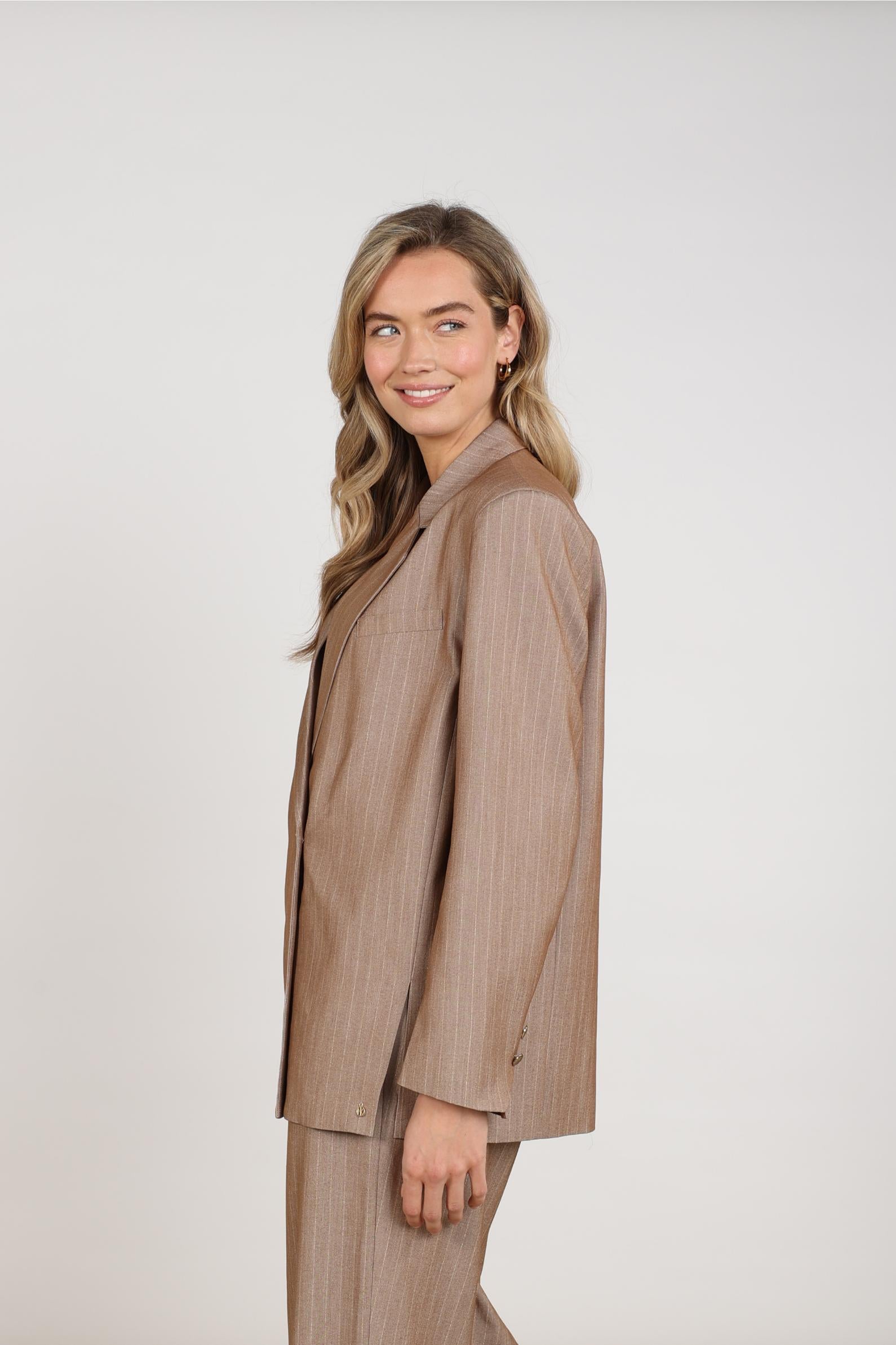 Doloris Blazer Stripes | Taupe