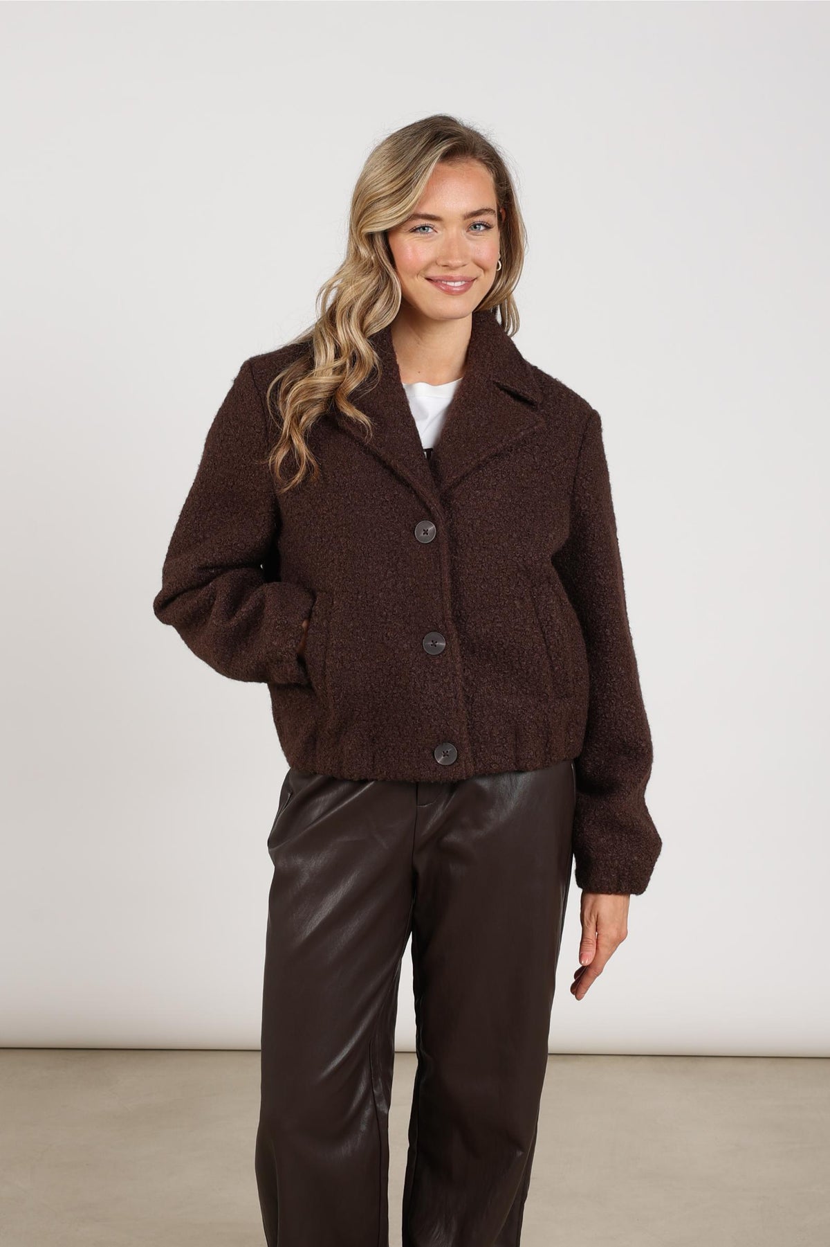 Madelin Jacke Bouclé | Schokolade